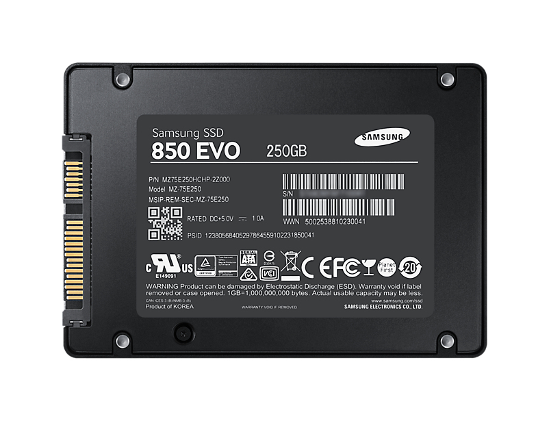 Samsung 850 EVO MZ-75E250 - SSD - verschlüsselt - 250 GB - intern - 2.5" (6.4 cm)