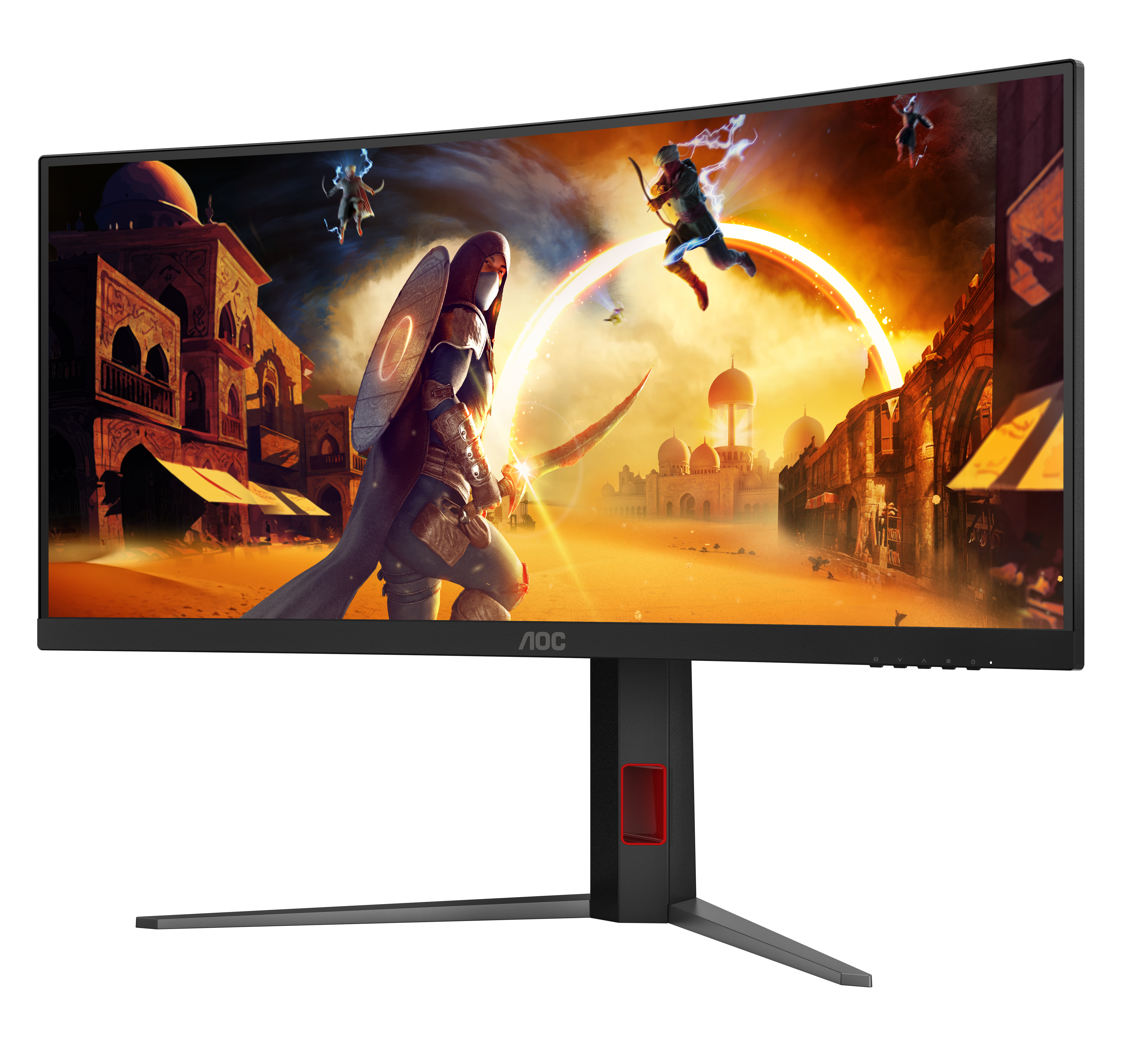 AOC G4 CU34G4, 86,4 cm (34"), 3440 x 1440 Pixel, Wide Quad HD, LED, 1 ms, Schwarz, Rot