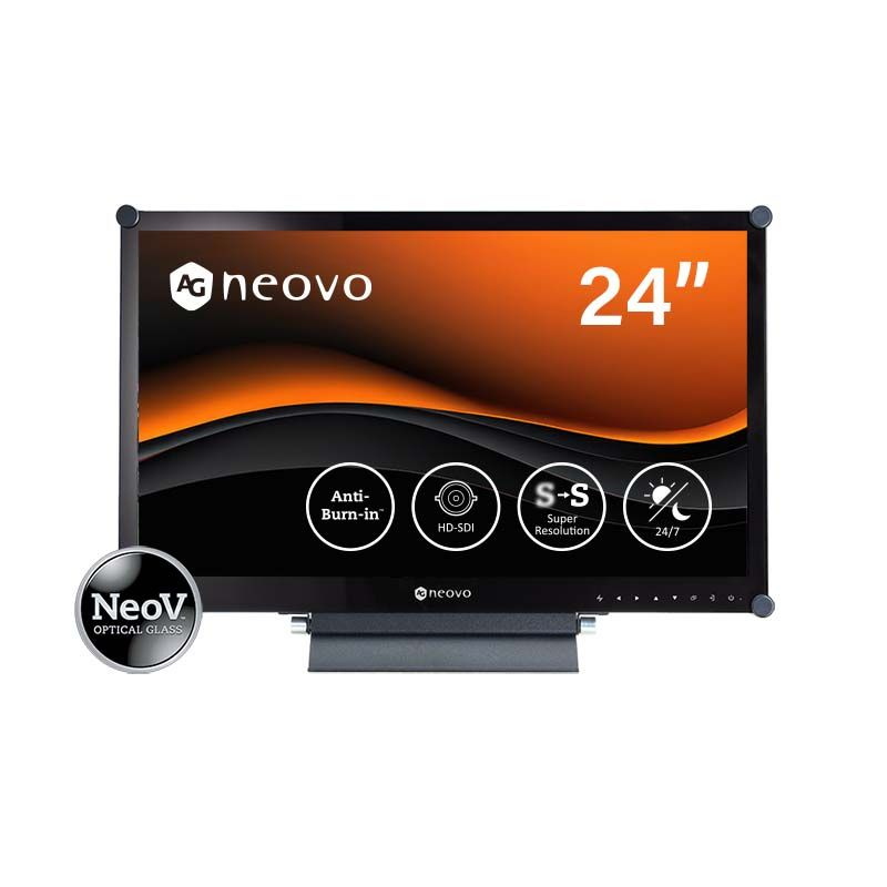 AG Neovo HX-2402, CCTV-Monitor, Freistehend, Schwarz, 60,5 cm (23.8"), 1920 x 1080 Pixel, LED