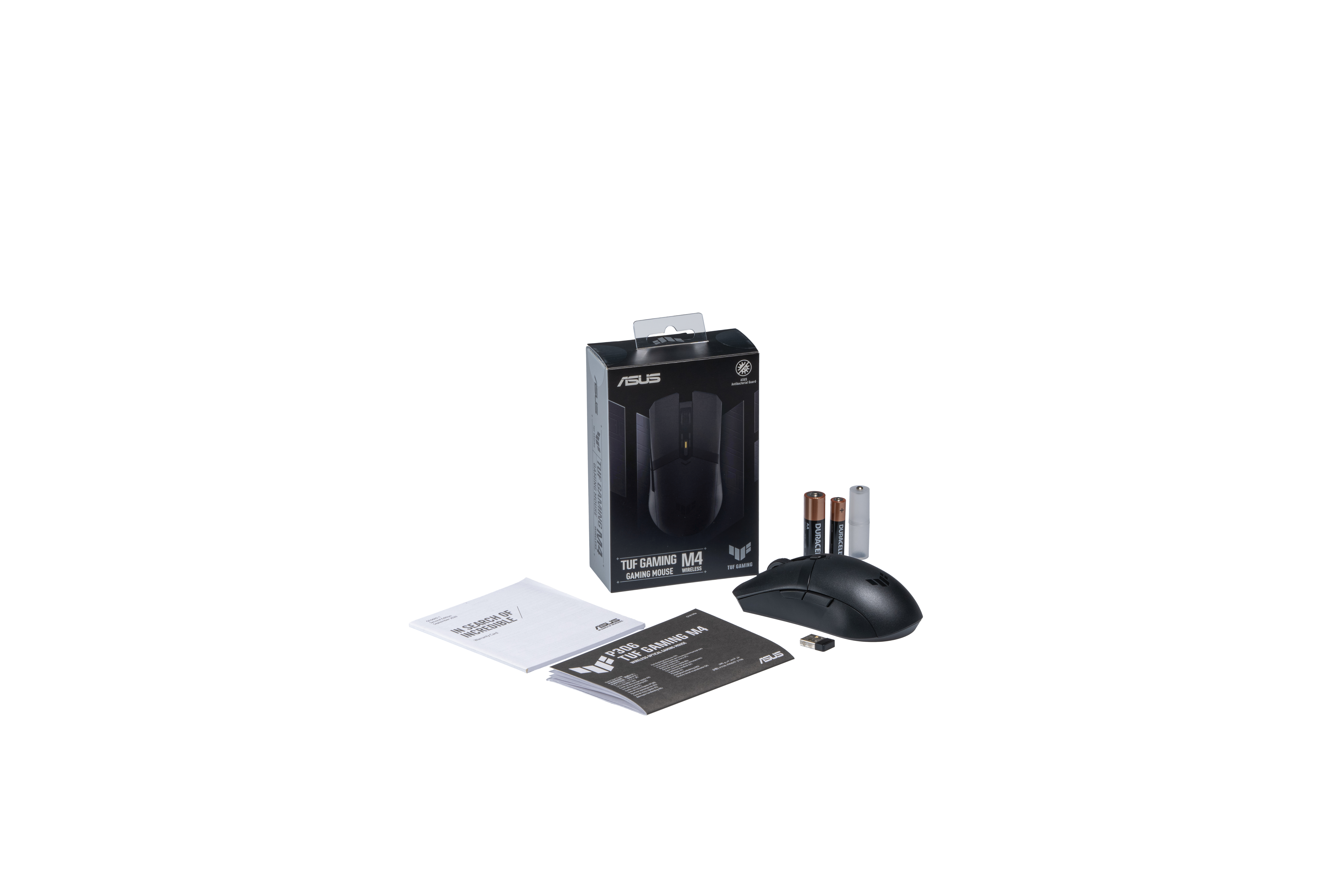 ASUS TUF Gaming M4 - Maus - rechts- und linkshändig - 6 Tasten - kabellos - Bluetooth 5.1, 2.4 GHz -