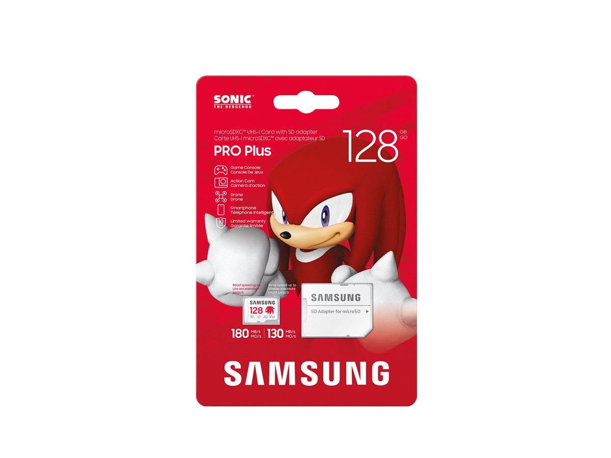 Samsung PRO Plus MB-MD128SA - Sonic the Hedgehog Flash-Speicherkarte (microSDXC-an-SD-Adapter inbegr