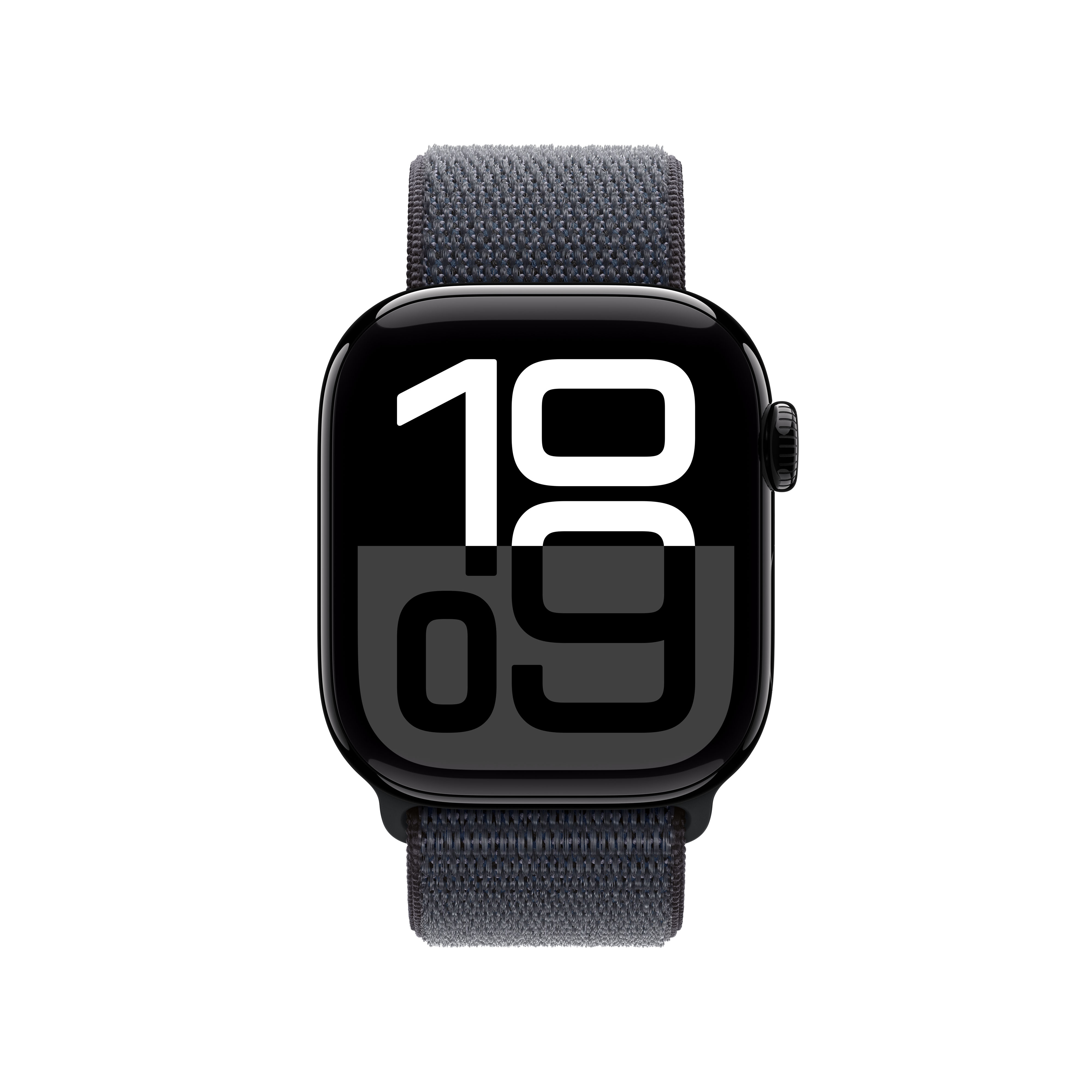 Apple Watch Series 10 (GPS) 42mm Aluminium diamantschwarz mit Sport Loop Tinte