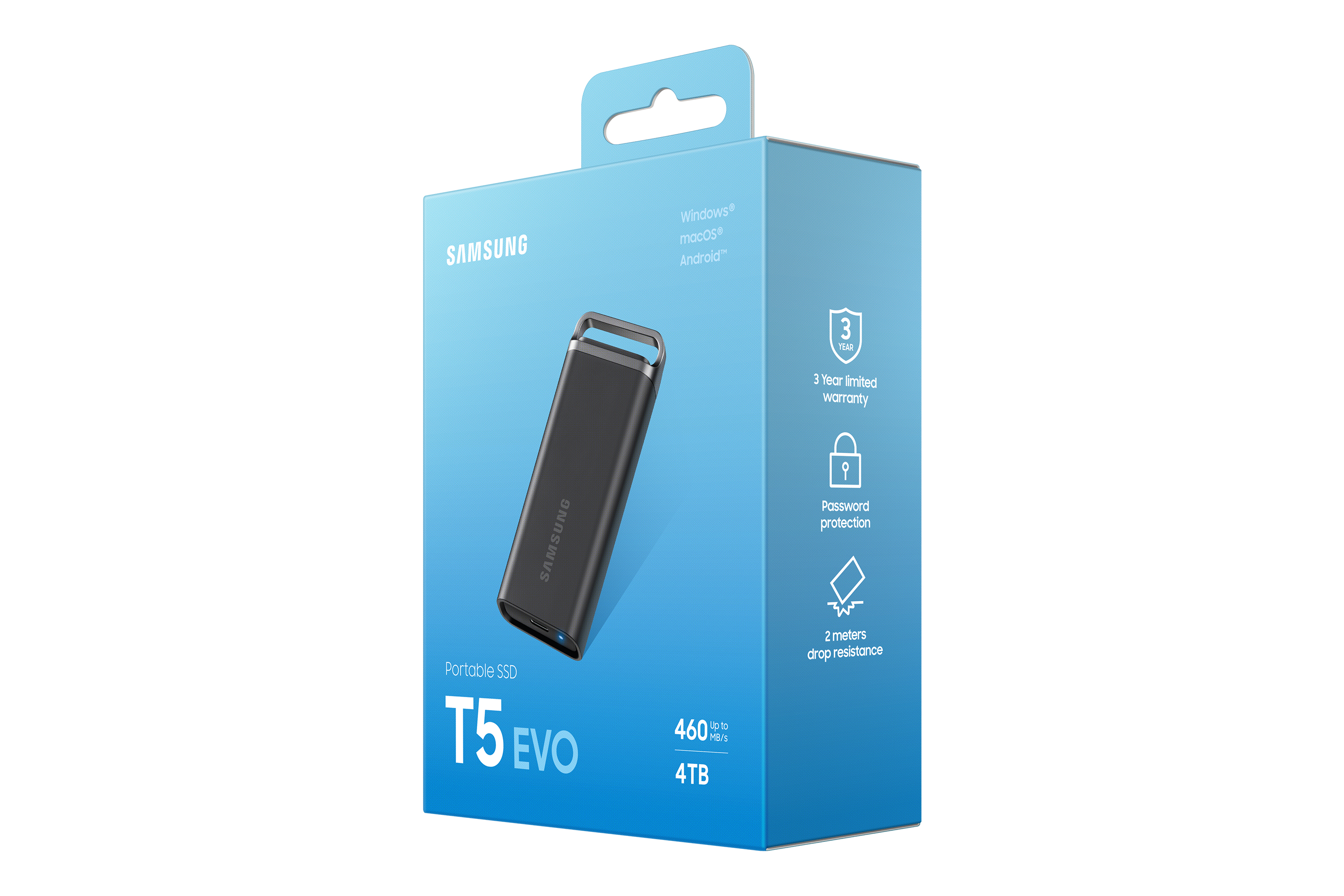 Samsung Portable SSD T5 EVO schwarz 4TB, USB-C 3.0