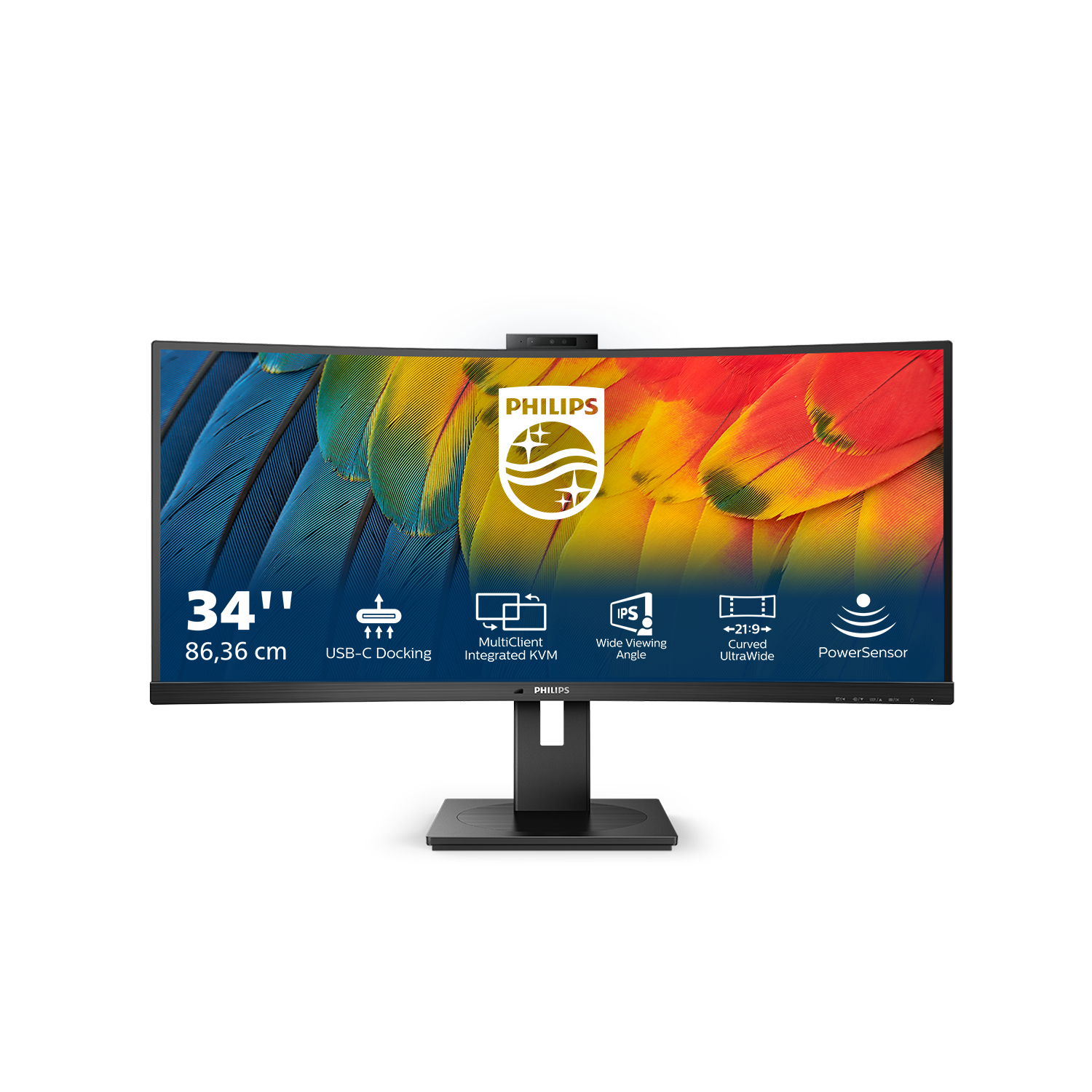 Philips 5000 Series 34B1U5600CH Curved-Monitor 86.36cm (34") UWQHD, VA, 4ms, HDMI, DP, USB-C