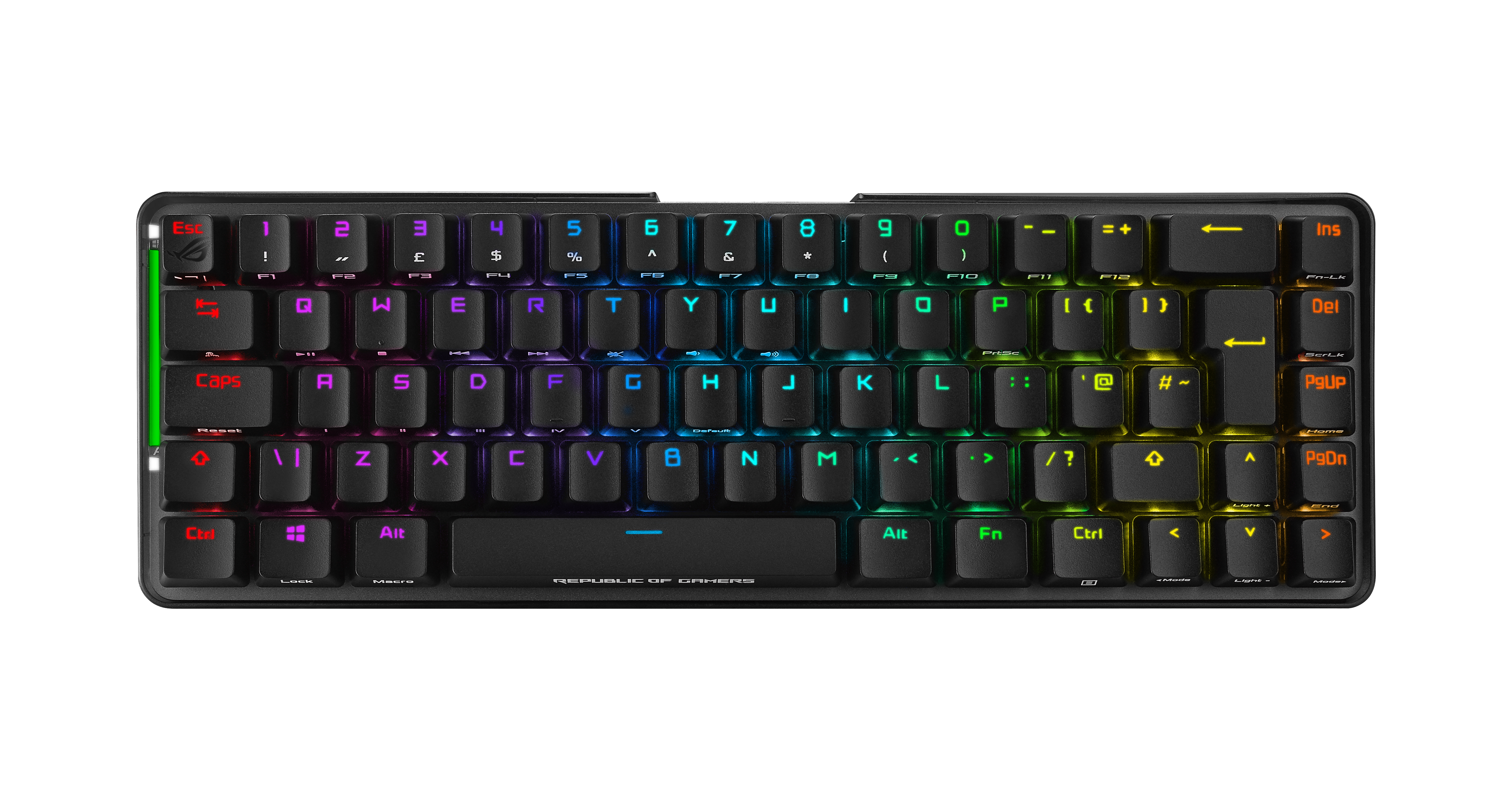 ASUS ROG Falchion, Verkabelt & Kabellos, RF kabellos + USB, Mechanischer Switch, AZERTY, RGB-LED, Sc