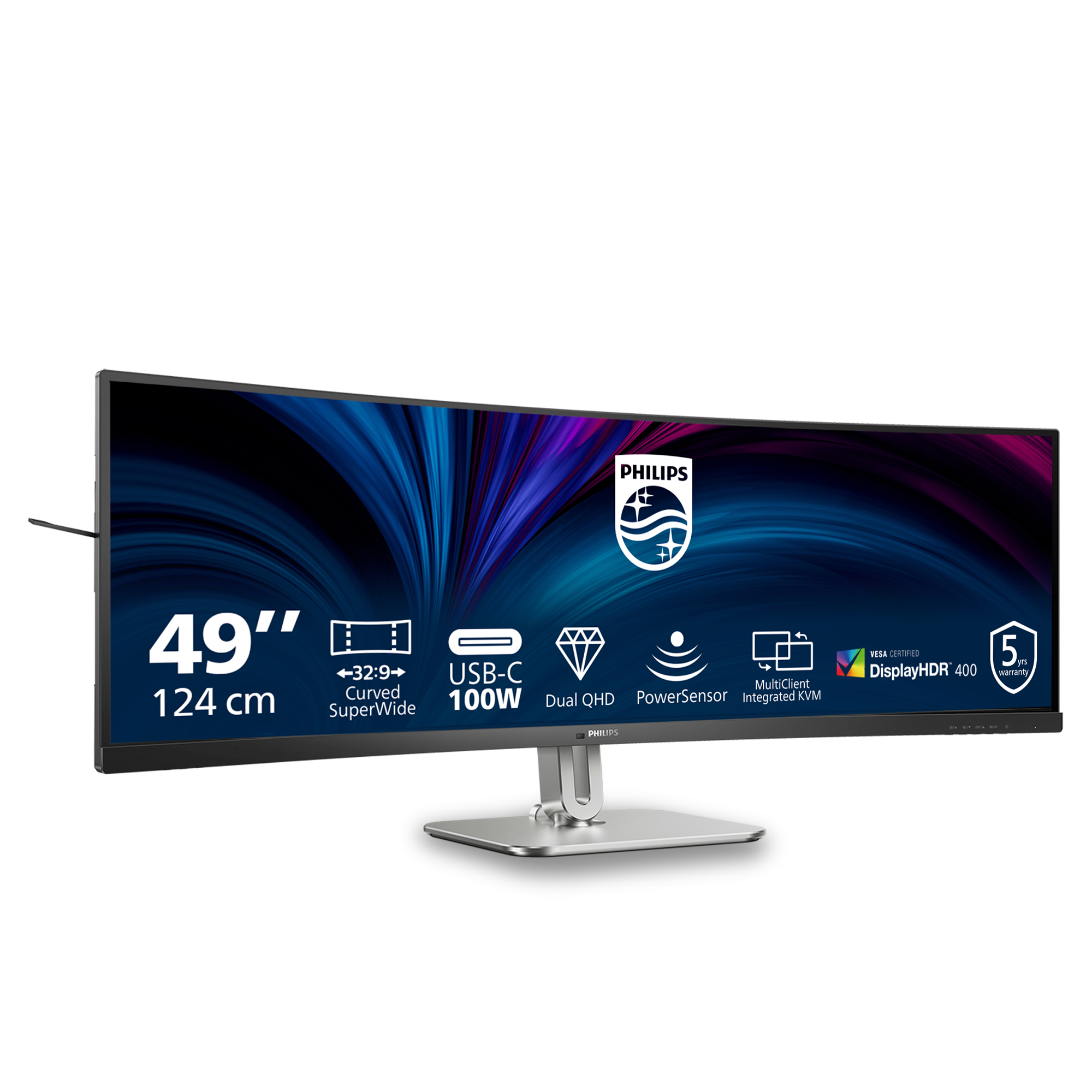 Philips 5000 Series 49B2U5900C Curved-Monitor 124cm (48.8") DQHD, VA, 4ms, HDMI, Displayport, USB-C