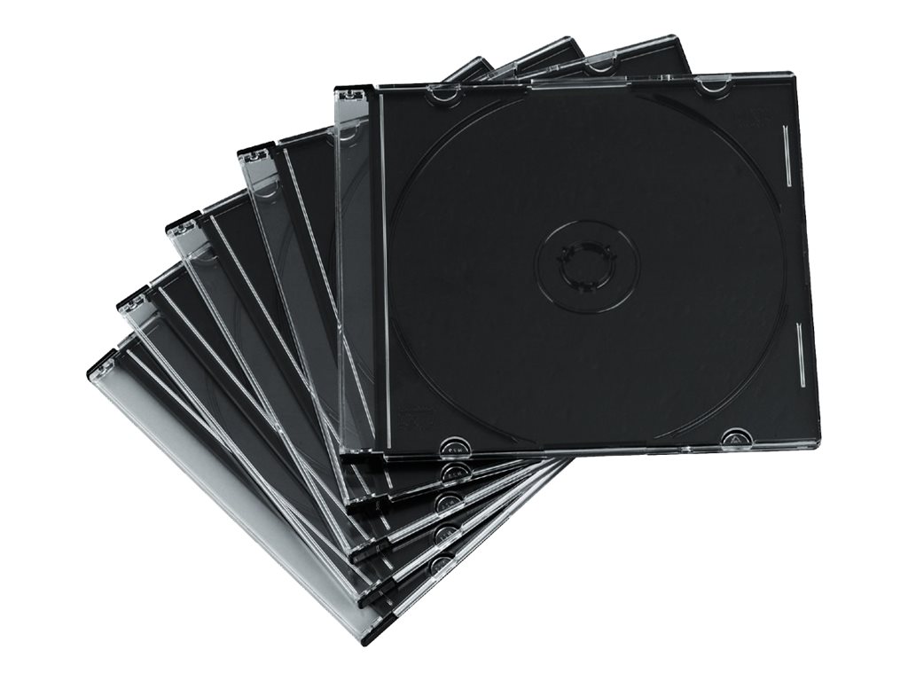Hama Slim Jewel Case für Speicher-CD - Kapazität: 1 CD - Schwarz, durchsichtig (Packung mit 50)
