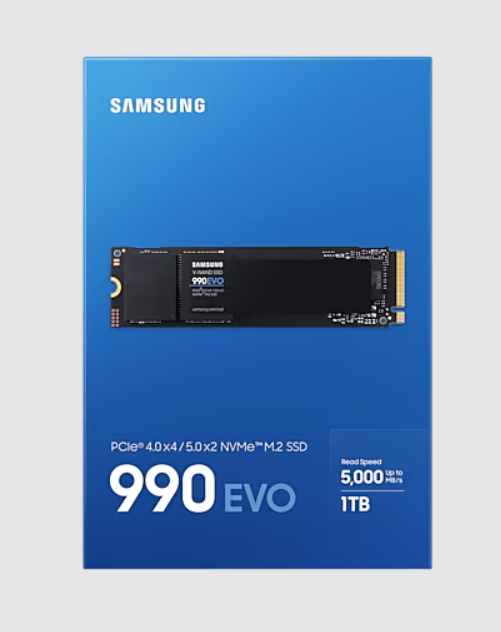 Samsung SSD 990 EVO 1TB, M.2 2280 / M-Key / PCIe 4.0 x4