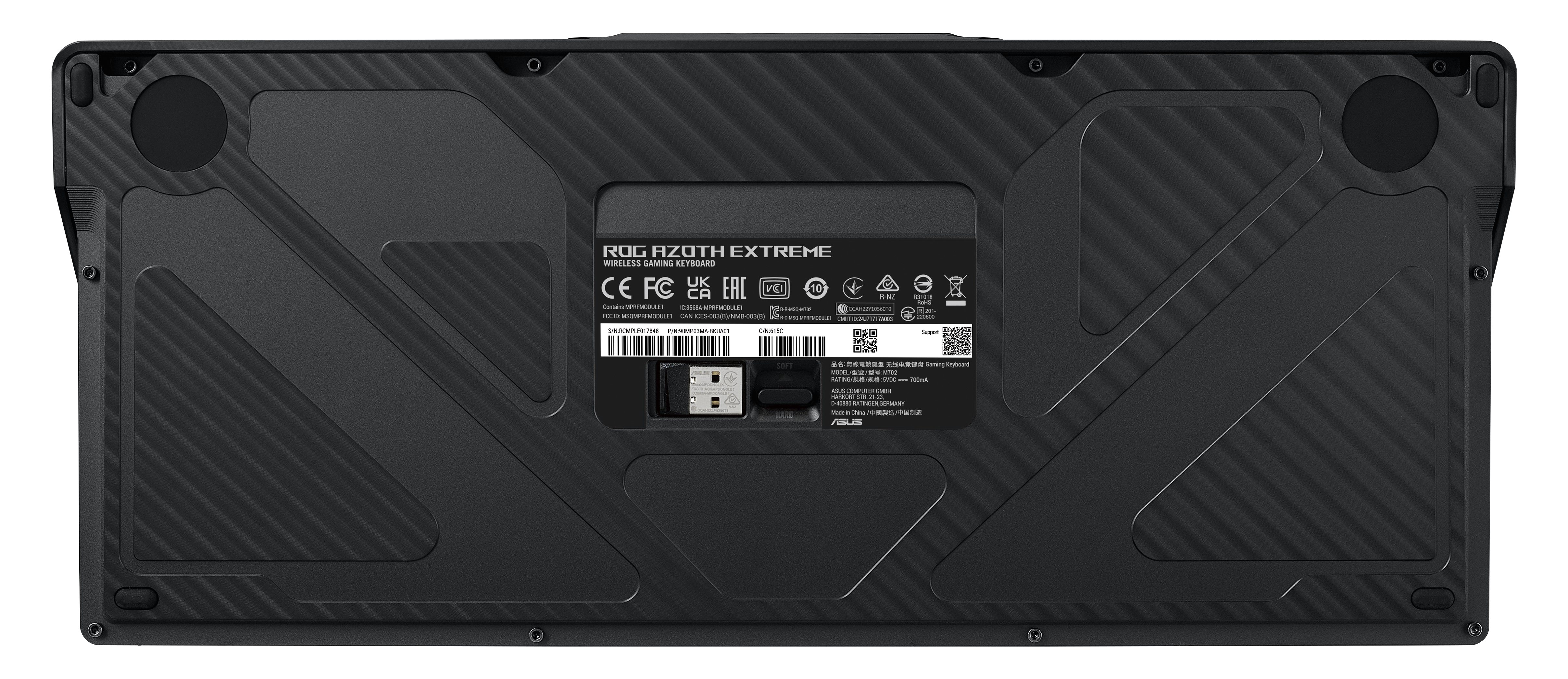 ASUS ROG Azoth Extreme - Tastatur - 75% - mit OLED-Display - hintergrundbeleuchtet - kabellos - 2.4
