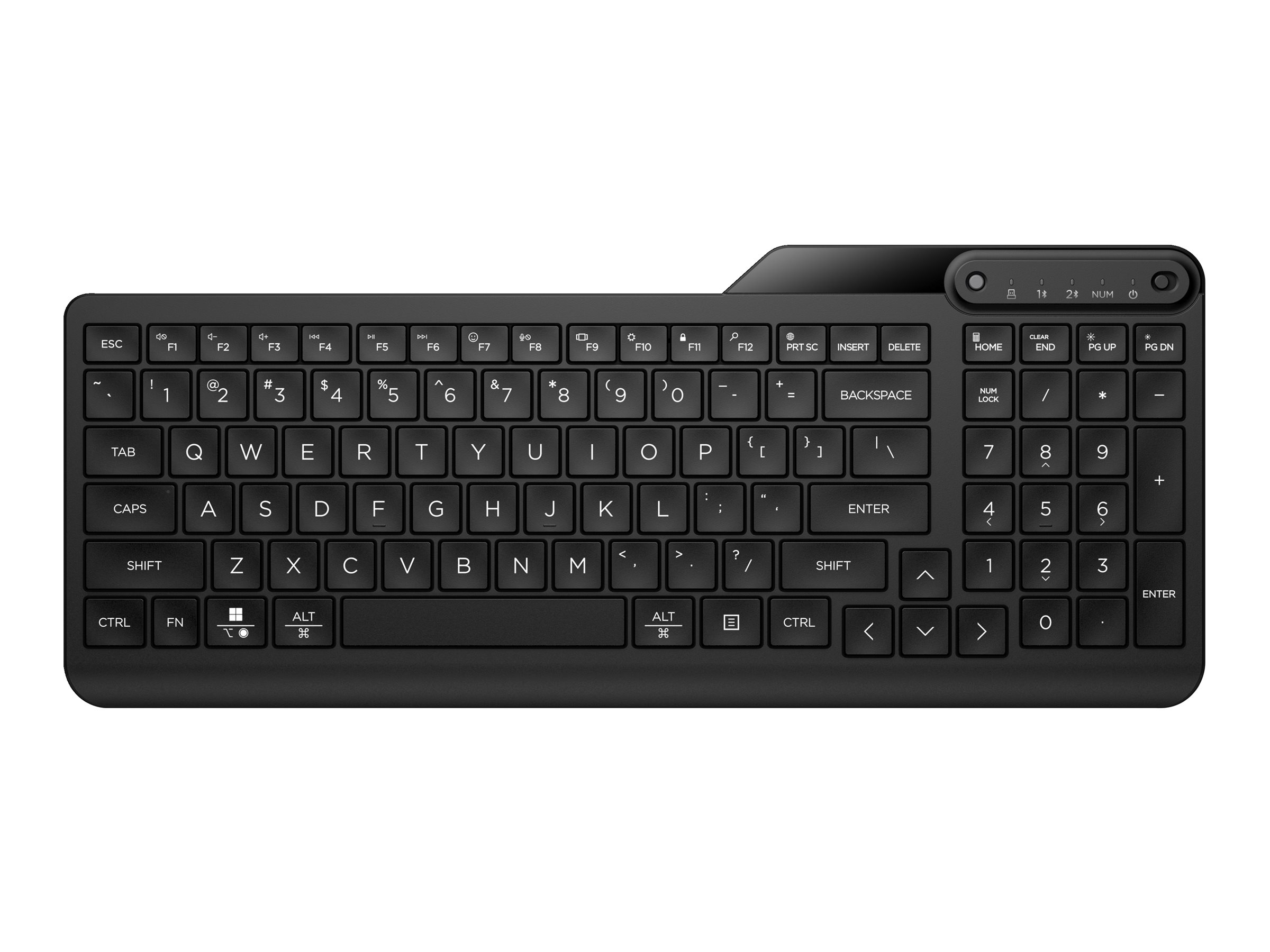 HP 475 - Tastatur - Dual-Mode, Multi-Device, kompakt, 2-Zonen-Layout, geringer Tastenhub, 12 program