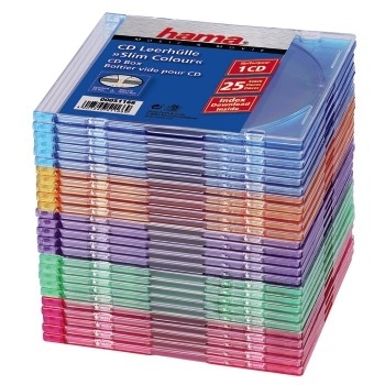 Hama Slim Jewel Case für Speicher-CD - Kapazität: 1 CD - durchsichtig blau, durchsichtig grün, durch