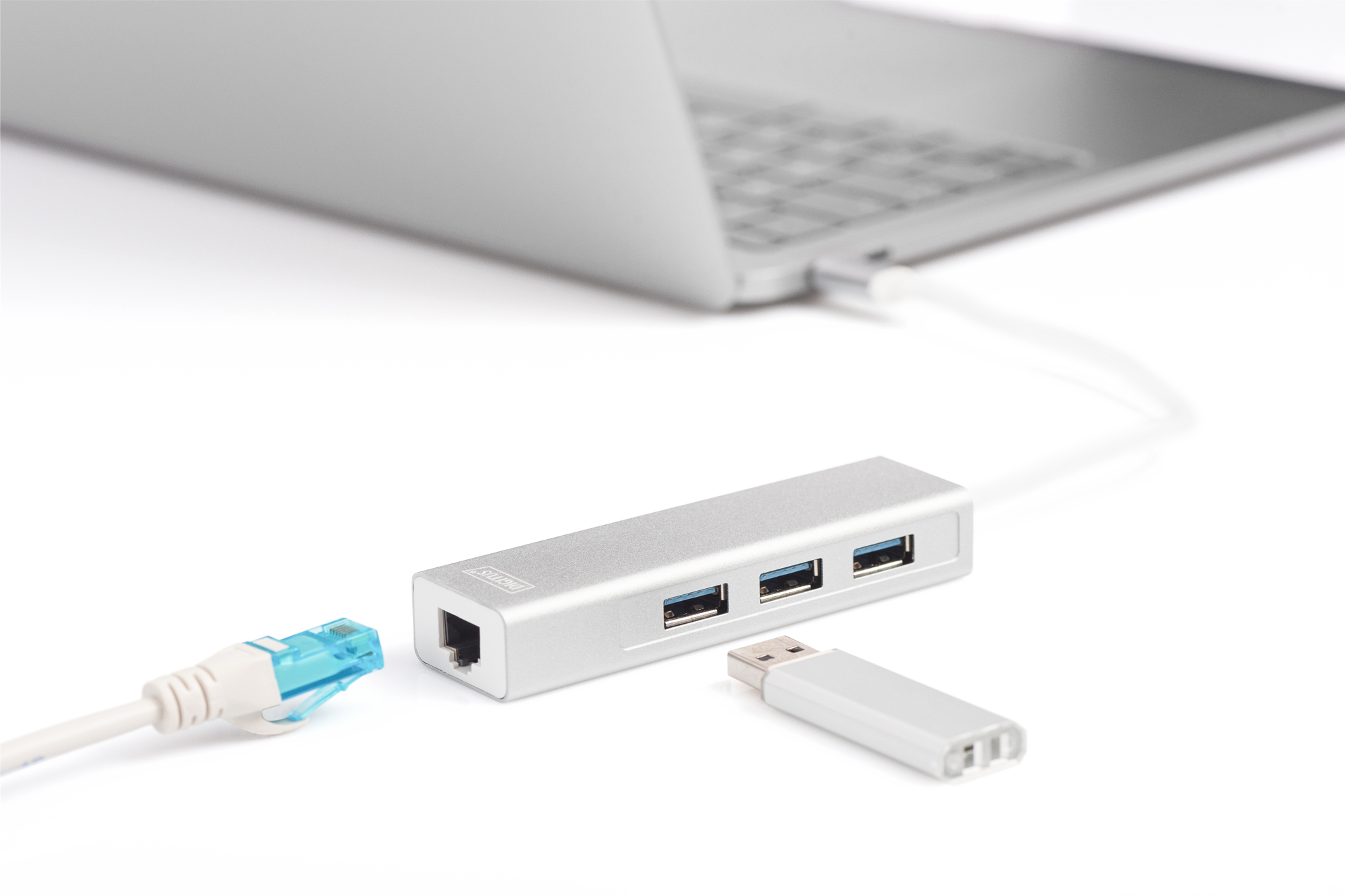DIGITUS USB Typ C 3-Port Hub + Gigabit Ethernet