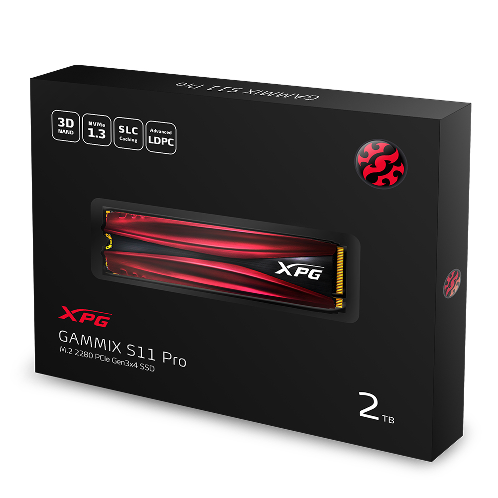 ADATA XPG GAMMIX S11 PRO - SSD - 2 TB - intern - M.2 2280 - PCIe 3.0 x4 (NVMe)