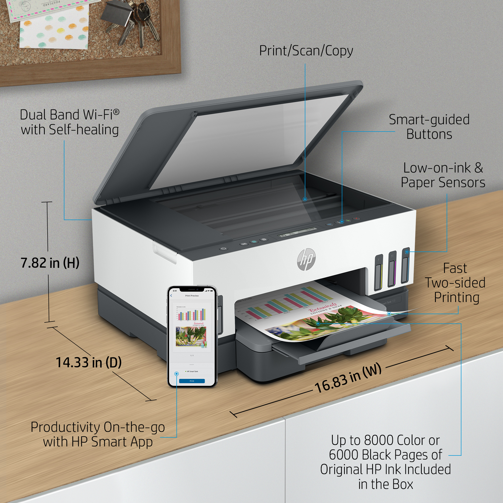 HP Smart Tank 7008 All-in-One - Multifunktionsdrucker - Farbe - Tintenstrahl - Legal (216 x 356 mm)