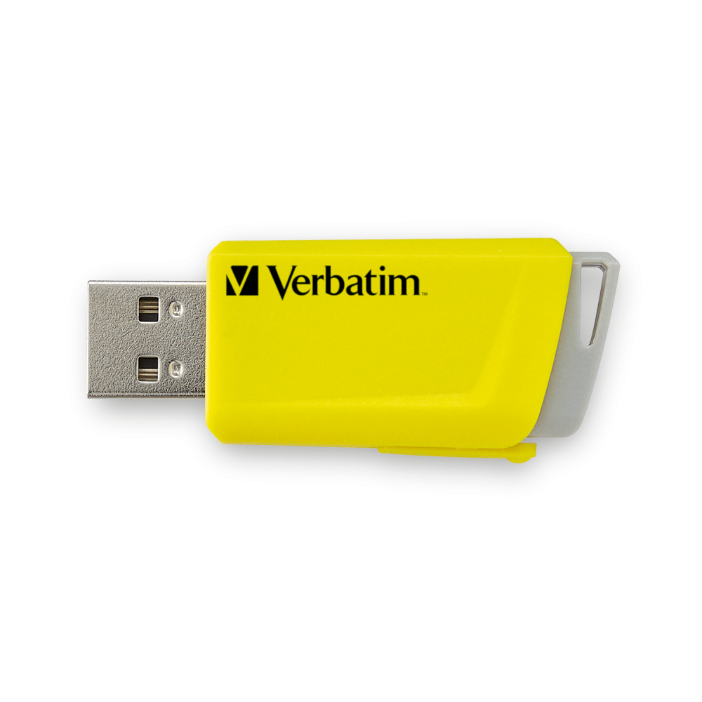 Verbatim Store 'n' Click - USB-Flash-Laufwerk - 16 GB - USB 3.2 Gen 1 - Blau, Gelb, Rot (Packung mit