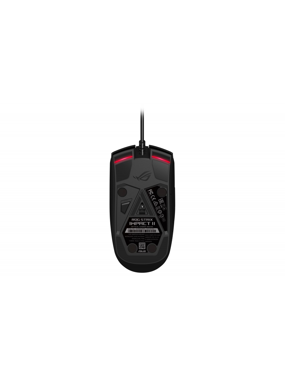 ASUS ROG Strix Impact II, Beidhändig, Optisch, USB Typ-A, 6200 DPI, Schwarz