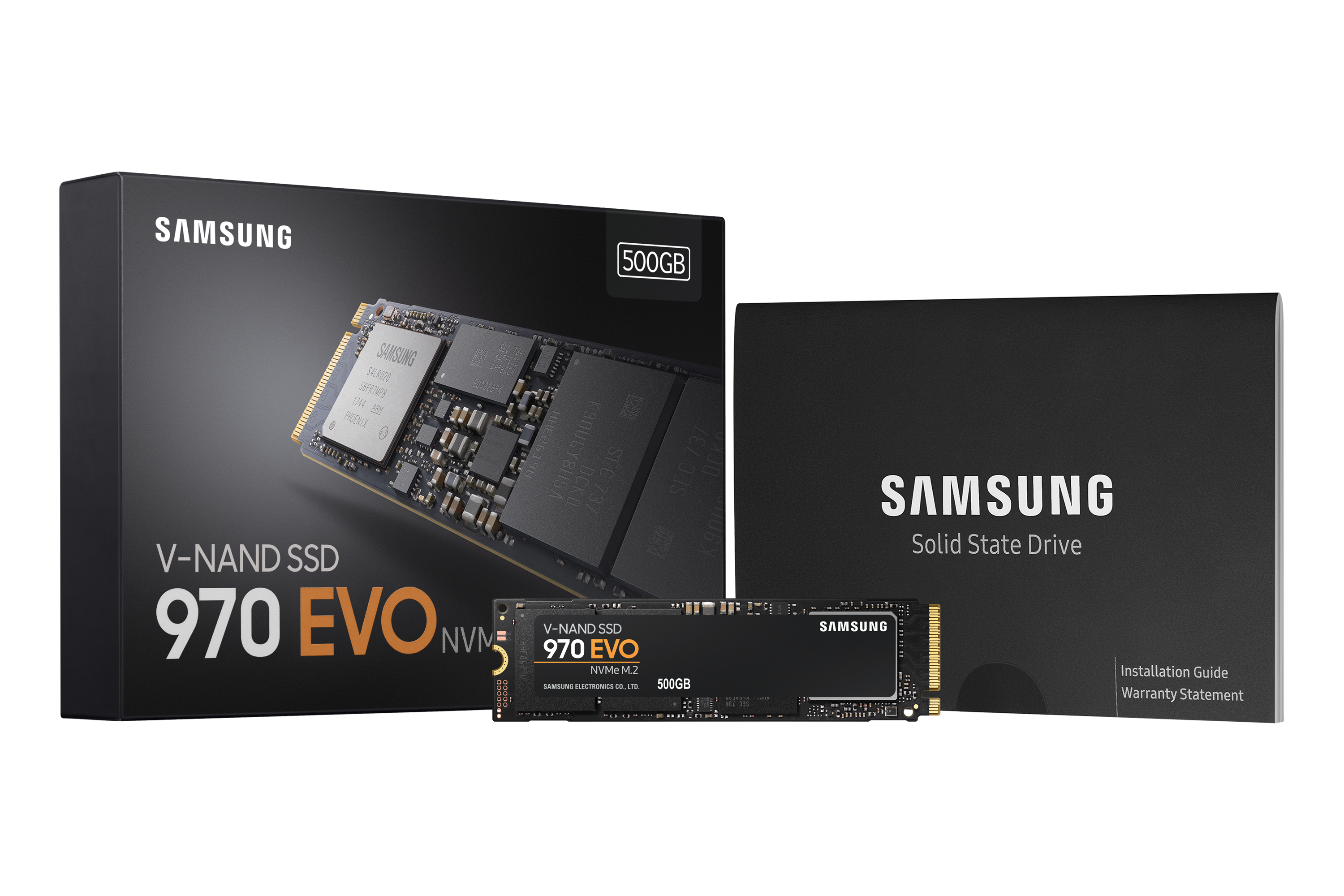 Samsung 970 EVO MZ-V7E500BW - SSD - verschlüsselt - 500 GB - intern - M.2 2280 - PCIe 3.0 x4 (NVMe)