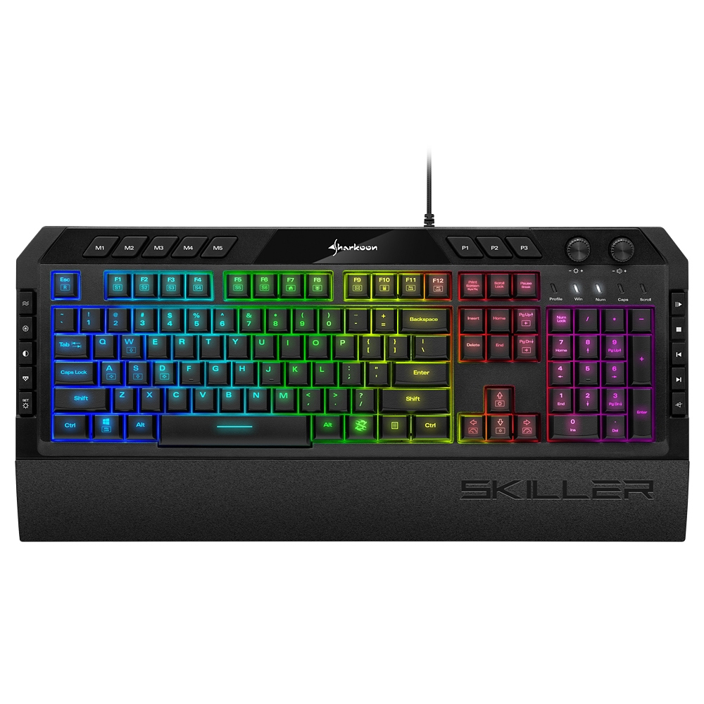 Sharkoon SKILLER SGK5, Volle Größe (100%), Kabelgebunden, USB, QWERTY, RGB-LED, Schwarz