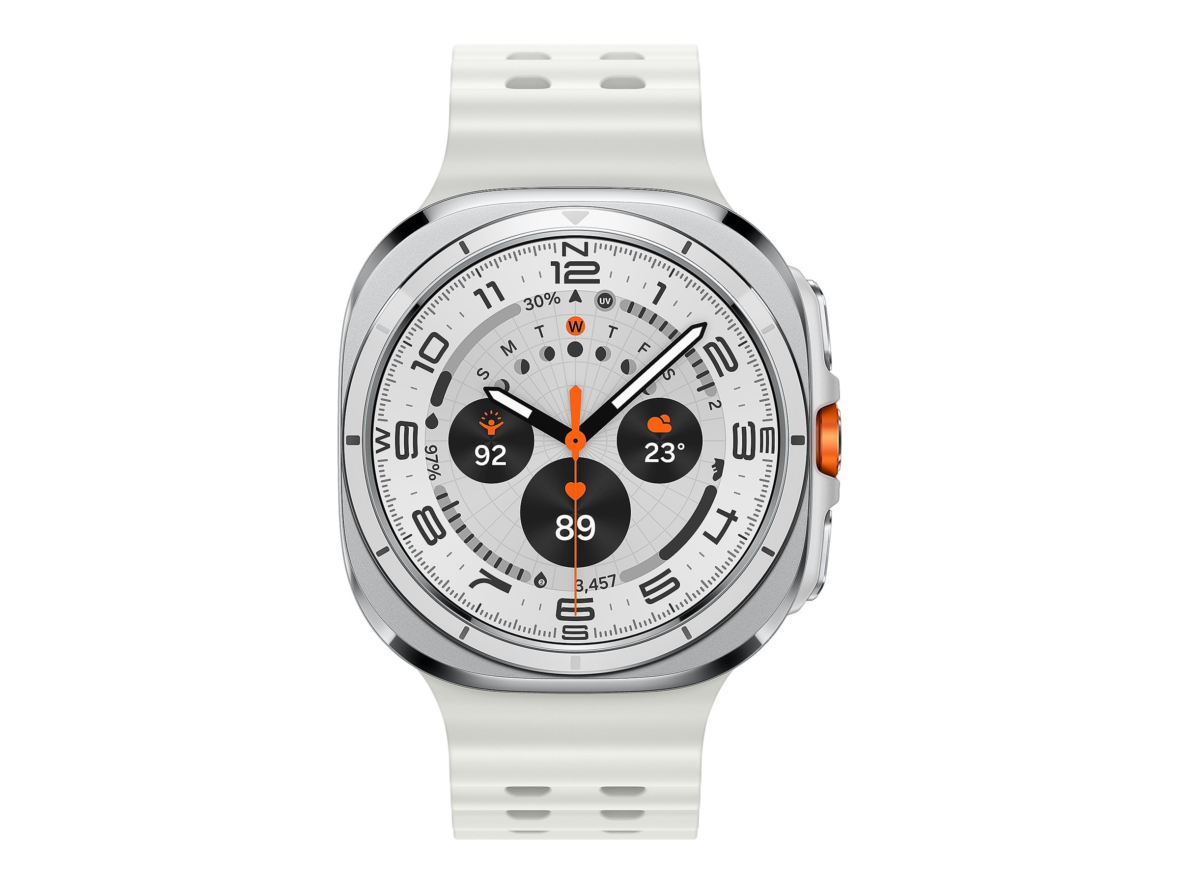 Samsung Galaxy Watch Ultra - 47 mm - Titanweiß - intelligente Uhr mit Marineband - Gummi - weiß - Ba
