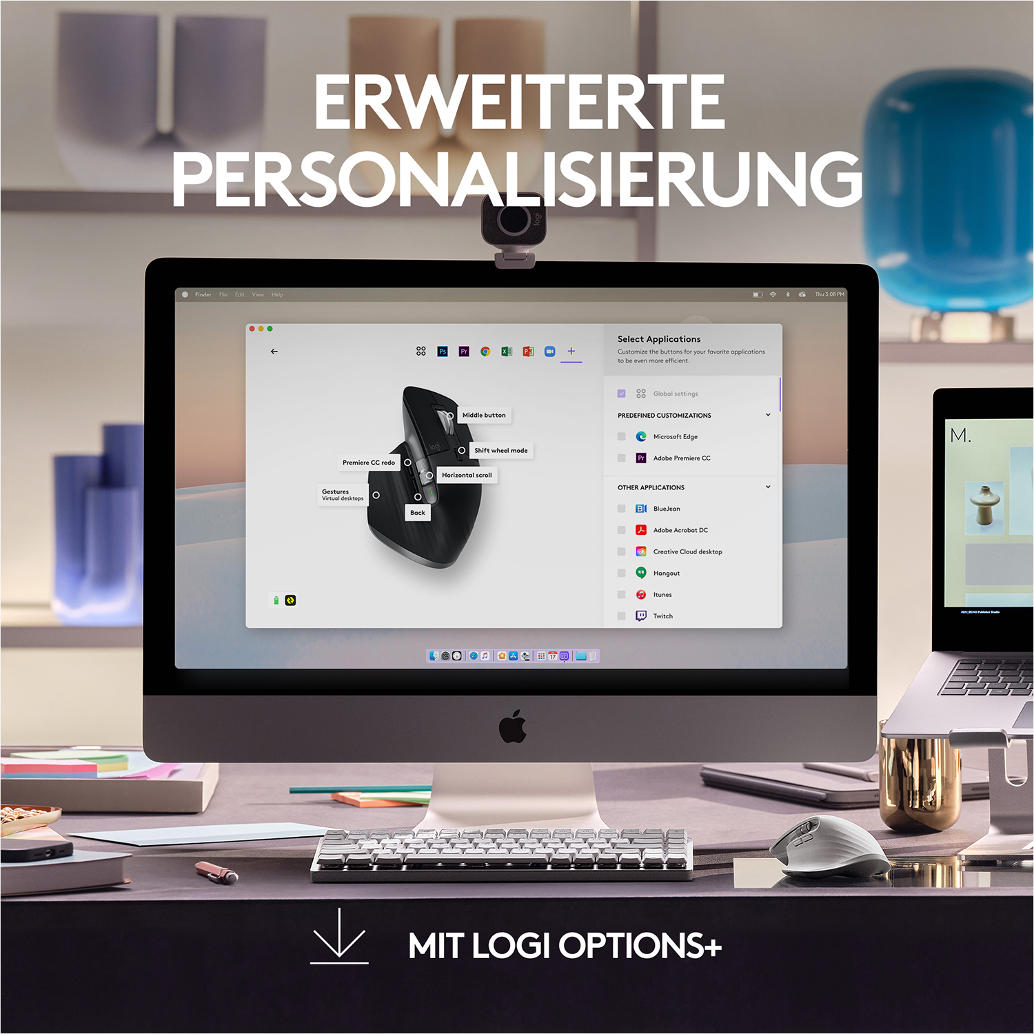 Logitech MX Master 3S for Mac Space Grey, Logi Bolt, USB/Bluetooth