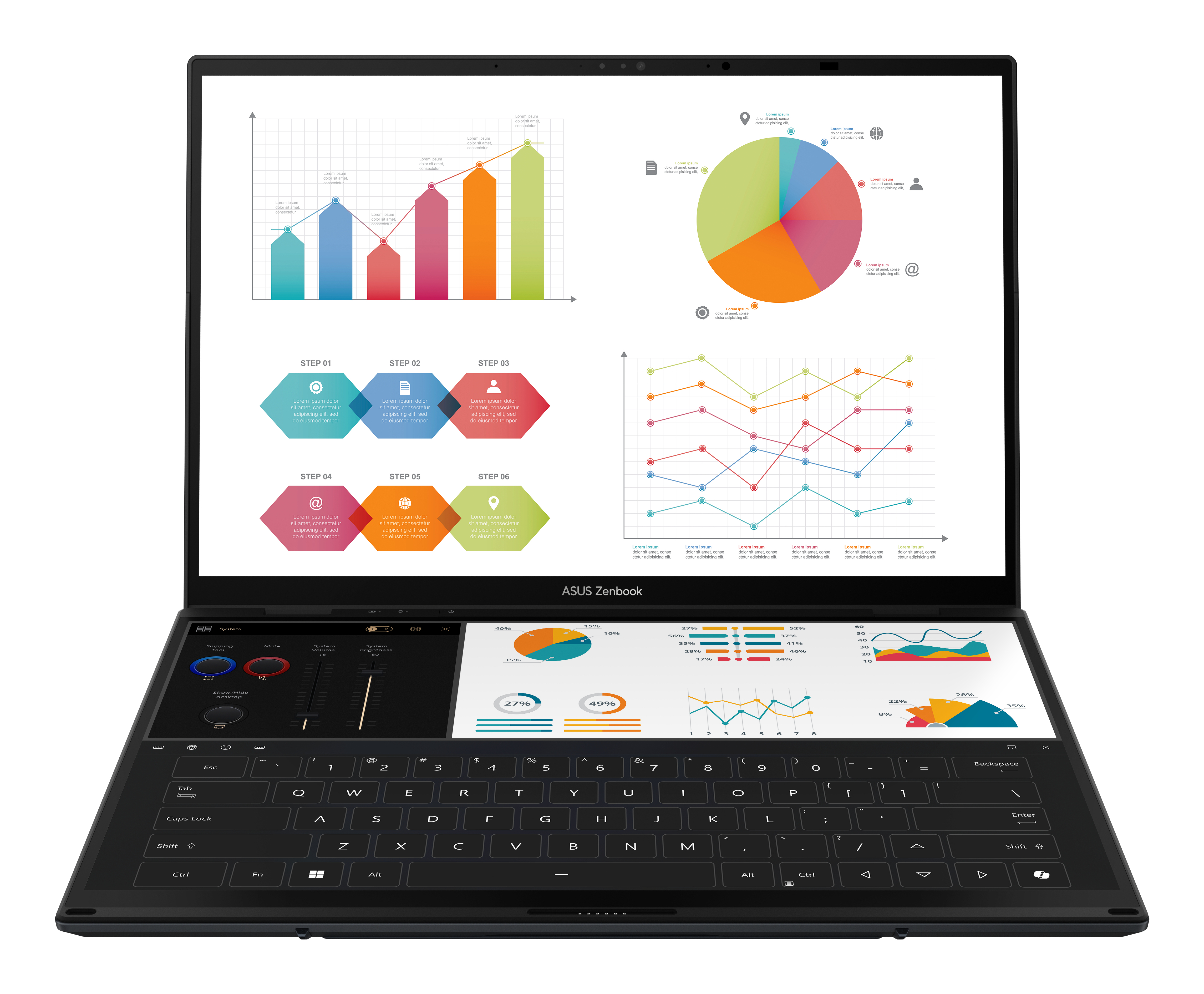 ASUS Zenbook Duo OLED UX8406CA, 14" WUXGA Touch OLED 120Hz, Core Ultra 9 285H, 16GB, 1TB, Windows 11