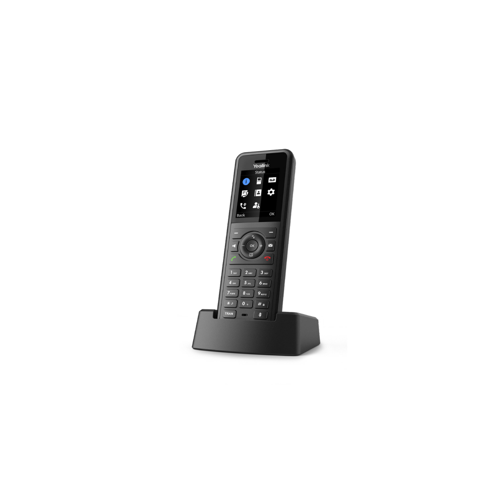 Yealink W57R, IP-Telefon, Schwarz, Kabelloses Mobilteil, Tisch/Bank, Tropfsicher, Staubresistent, Kr