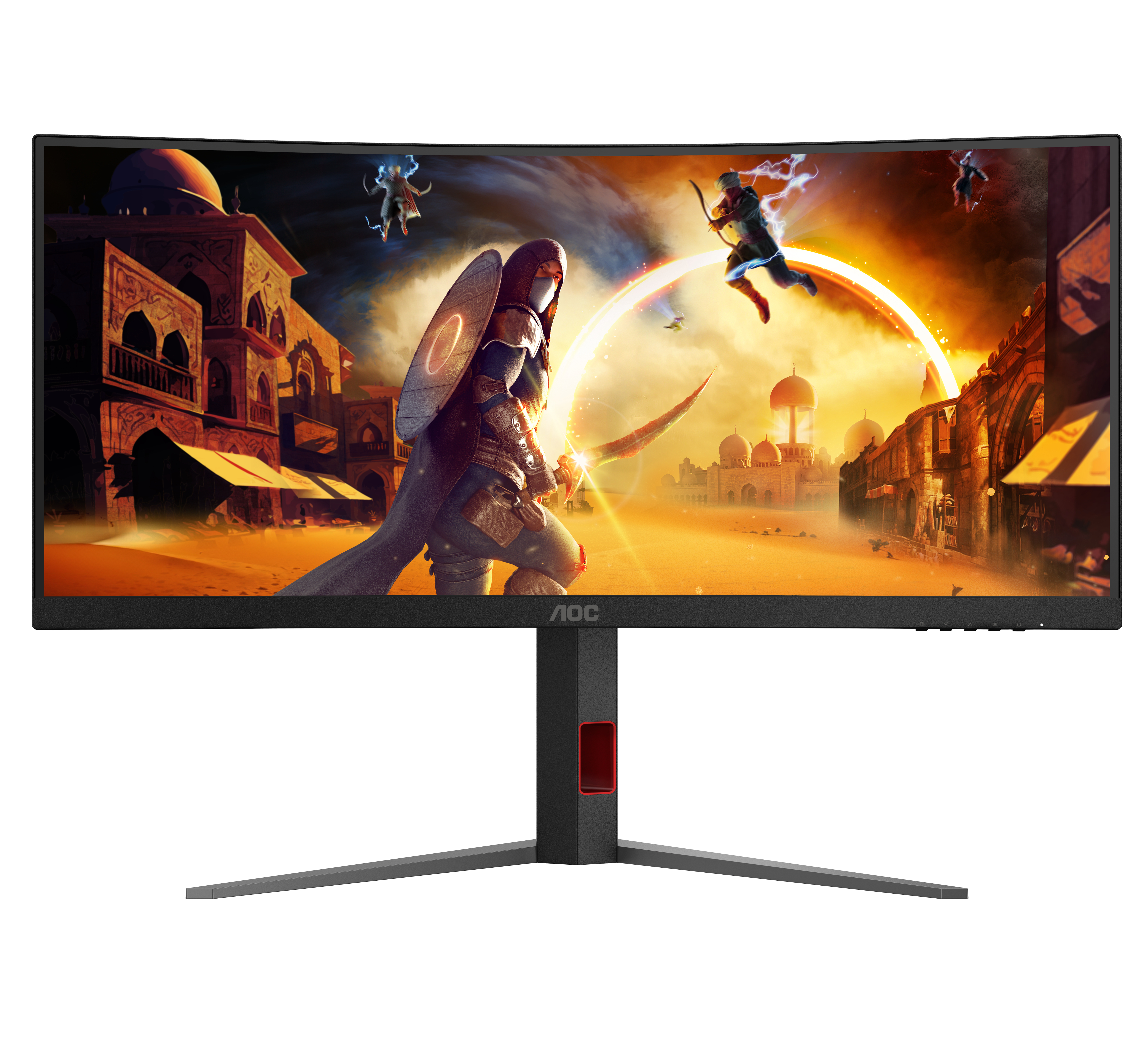B-WARE - AOC G4 CU34G4Z, 86,4 cm (34"), 3440 x 1440 Pixel, Wide Quad HD, LED, 1 ms, Schwarz, Rot