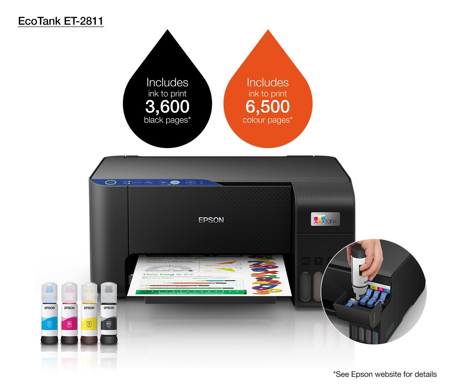Epson EcoTank ET-2811 - Multifunktionsdrucker - Farbe - Tintenstrahl - A4 (Medien)