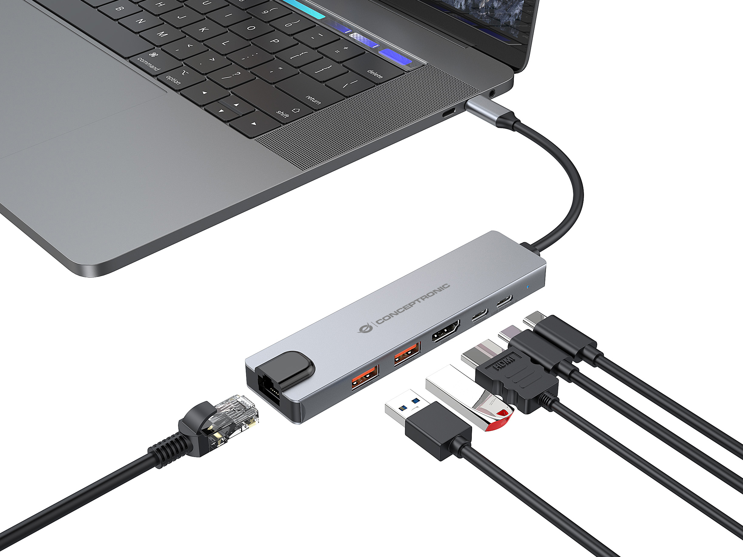 Conceptronic DONN29G - Dockingstation - USB-C 3.2 Gen 2