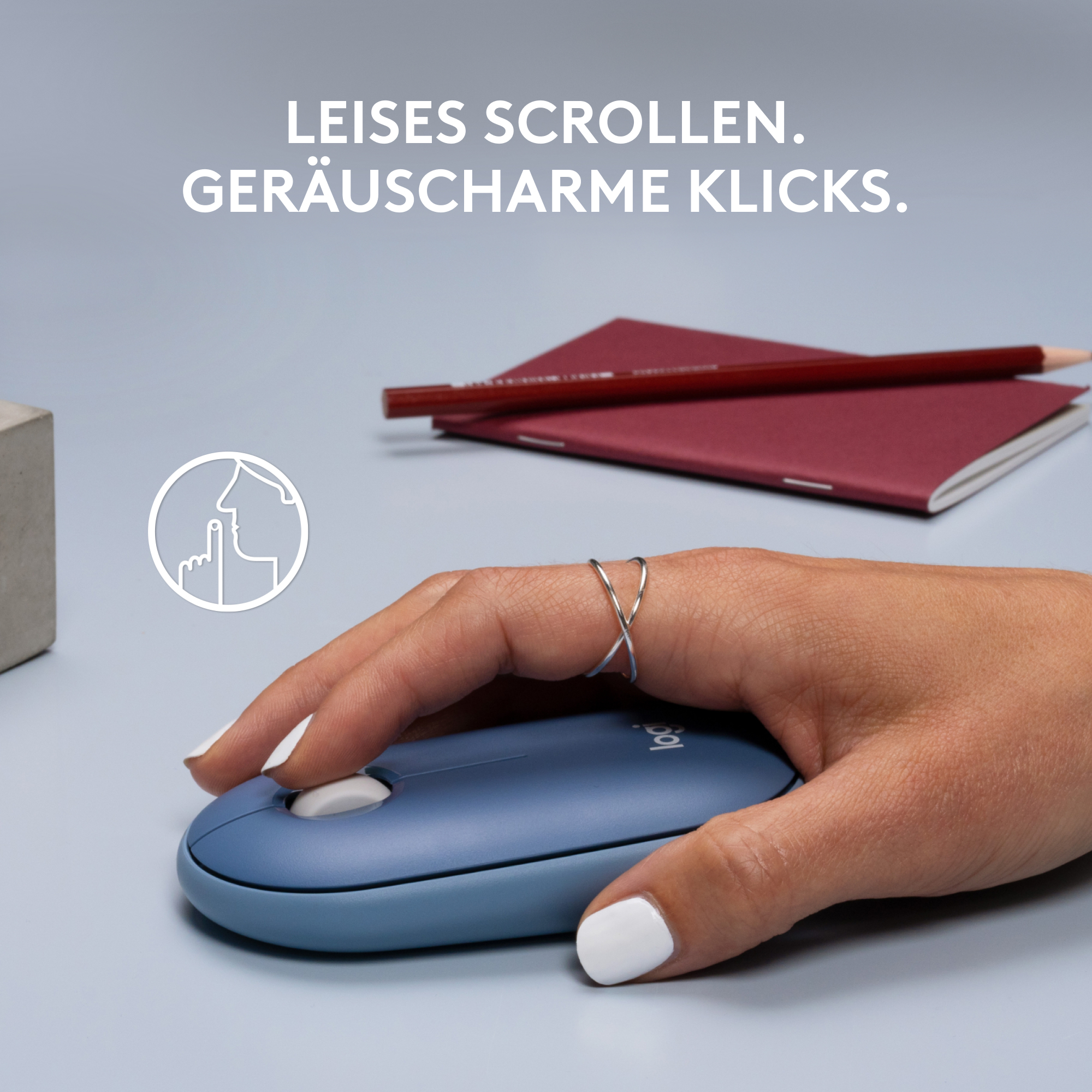 Logitech Pebble M350 - Maus - optisch - 3 Tasten - kabellos - 2.4 GHz, Bluetooth - kabelloser Empfän