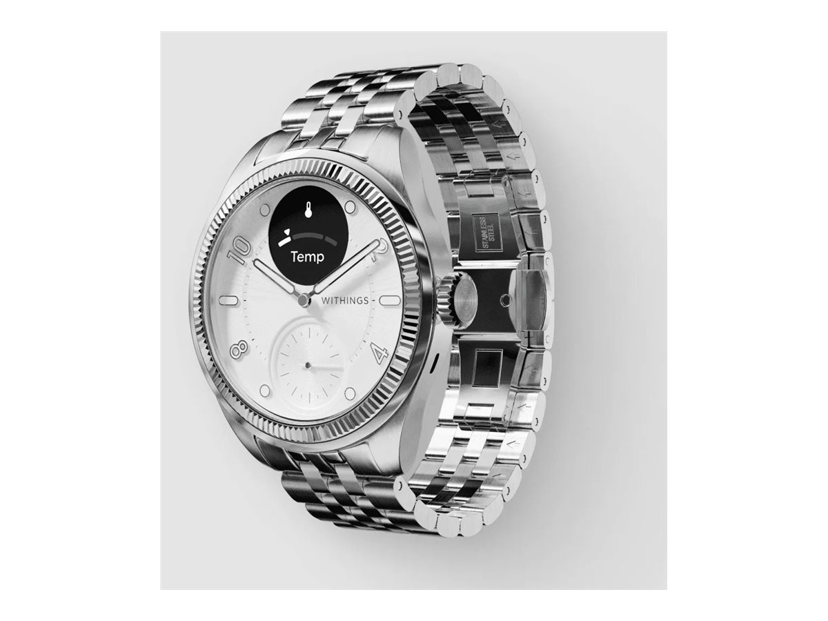 WITHINGS ScanWatch Nova - Brillante Edition - 39 mm - Edelstahl - Hybrid Smart Watch mit Band - Meta