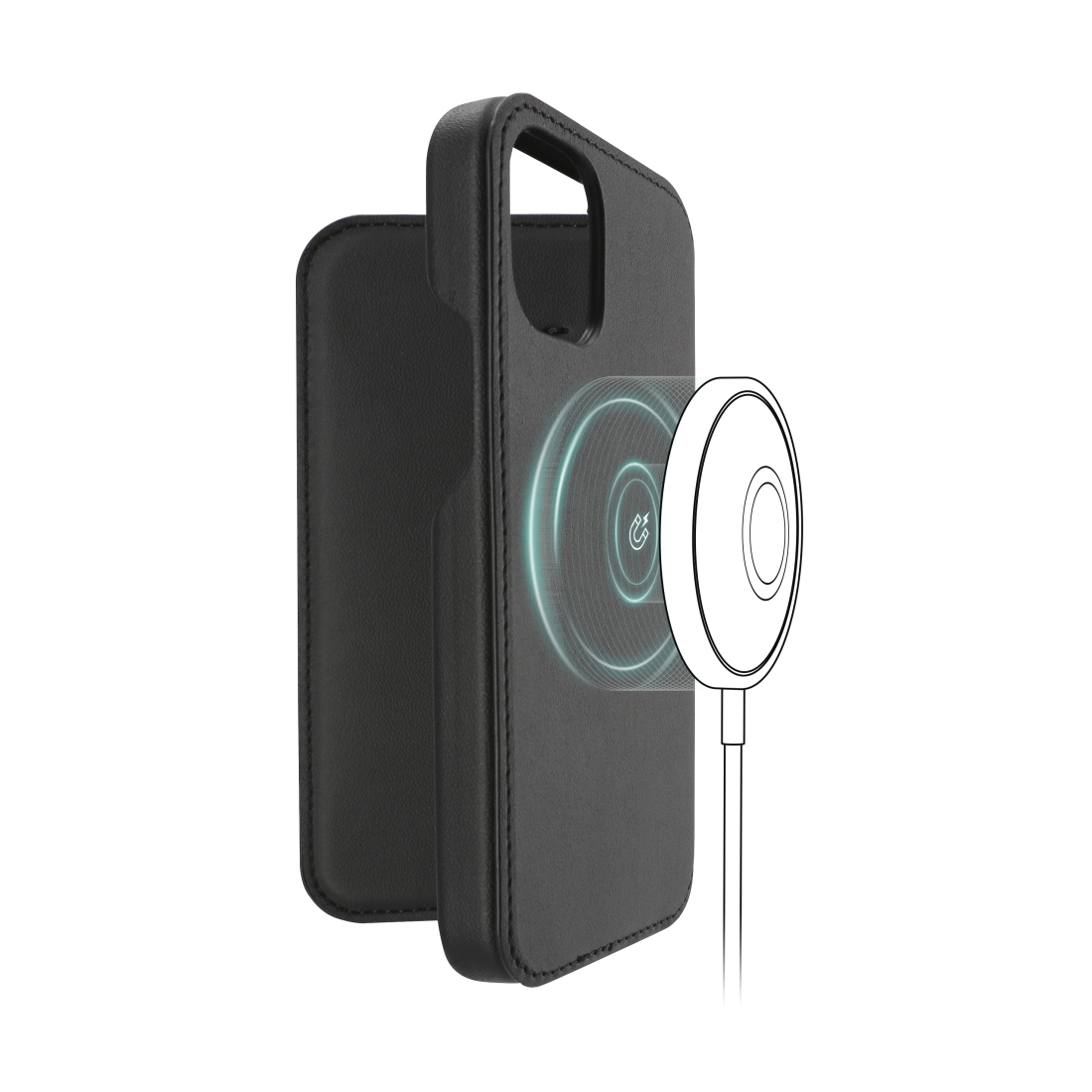 Hama MagCase Finest Sense, Folio, Apple, iPhone 12 mini, 13,7 cm (5.4"), Schwarz