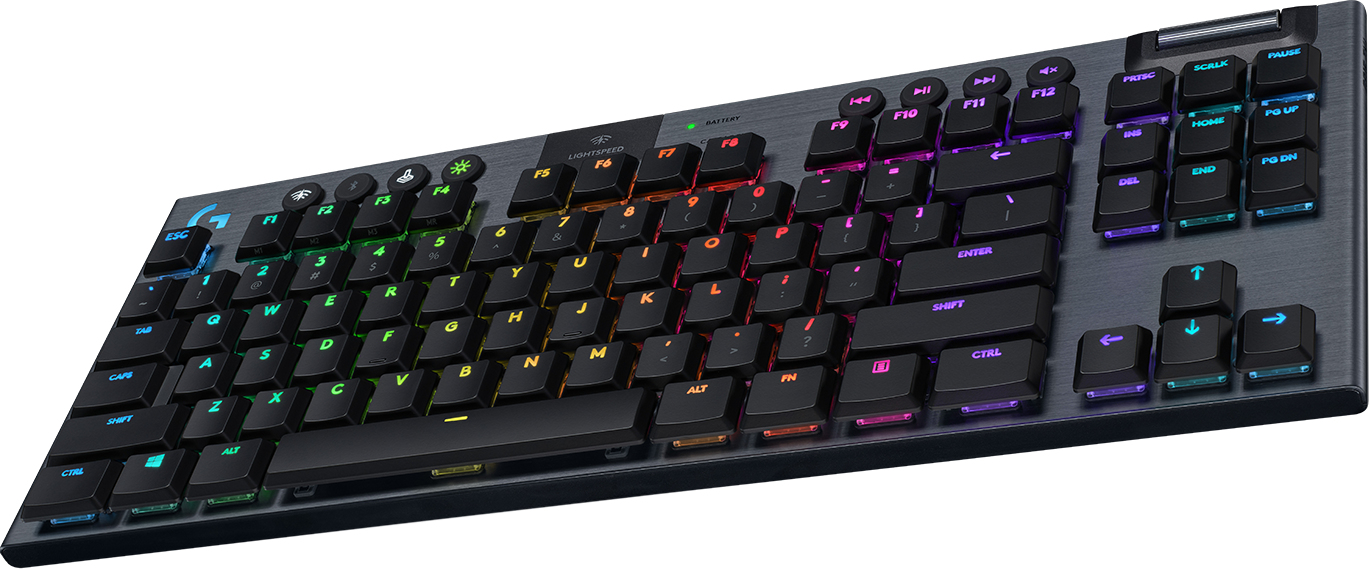 Logitech G G915 TKL Tenkeyless LIGHTSPEED Wireless RGB Mechanical Gaming Keyboard - GL Clicky, Kabel