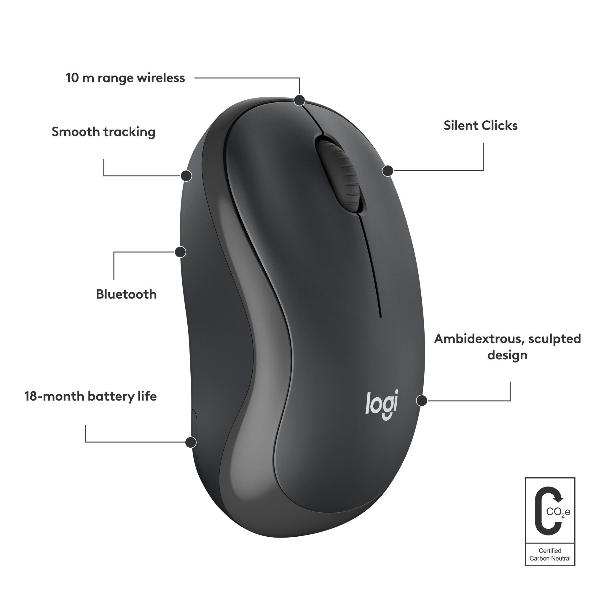 Logitech M240 Silent - Maus - rechts- und linkshändig
