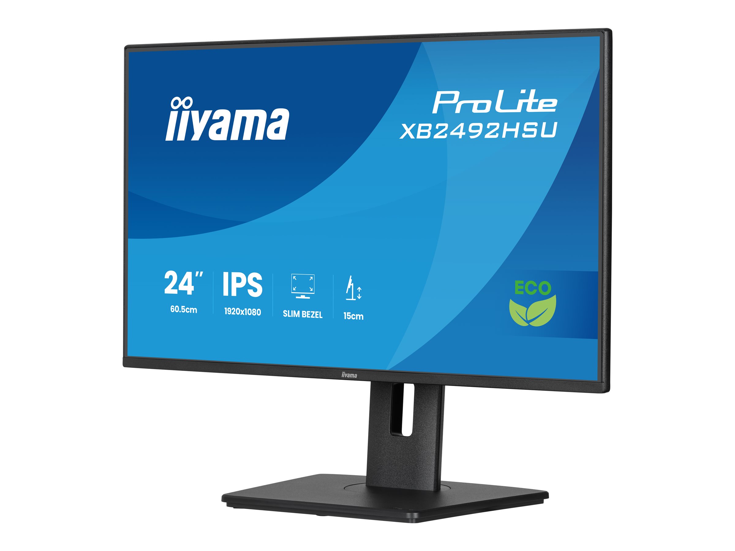 iiyama ProLite XB2492HSU-B1 Monitor 60.5cm (23.8") Full HD, IPS, 3ms, HDMI, Displayport, USB