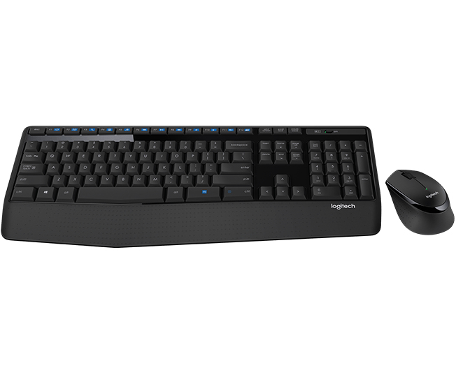 Logitech Wireless Combo MK345, Volle Größe (100%), Kabellos, RF Wireless, QWERTY, Schwarz, Maus enth