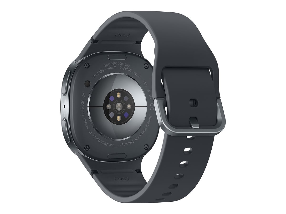 Samsung Galaxy Watch8 - 40 mm - Carbon-Schwarz - intelligente Uhr mit Sportband - Gummi - Graphit -
