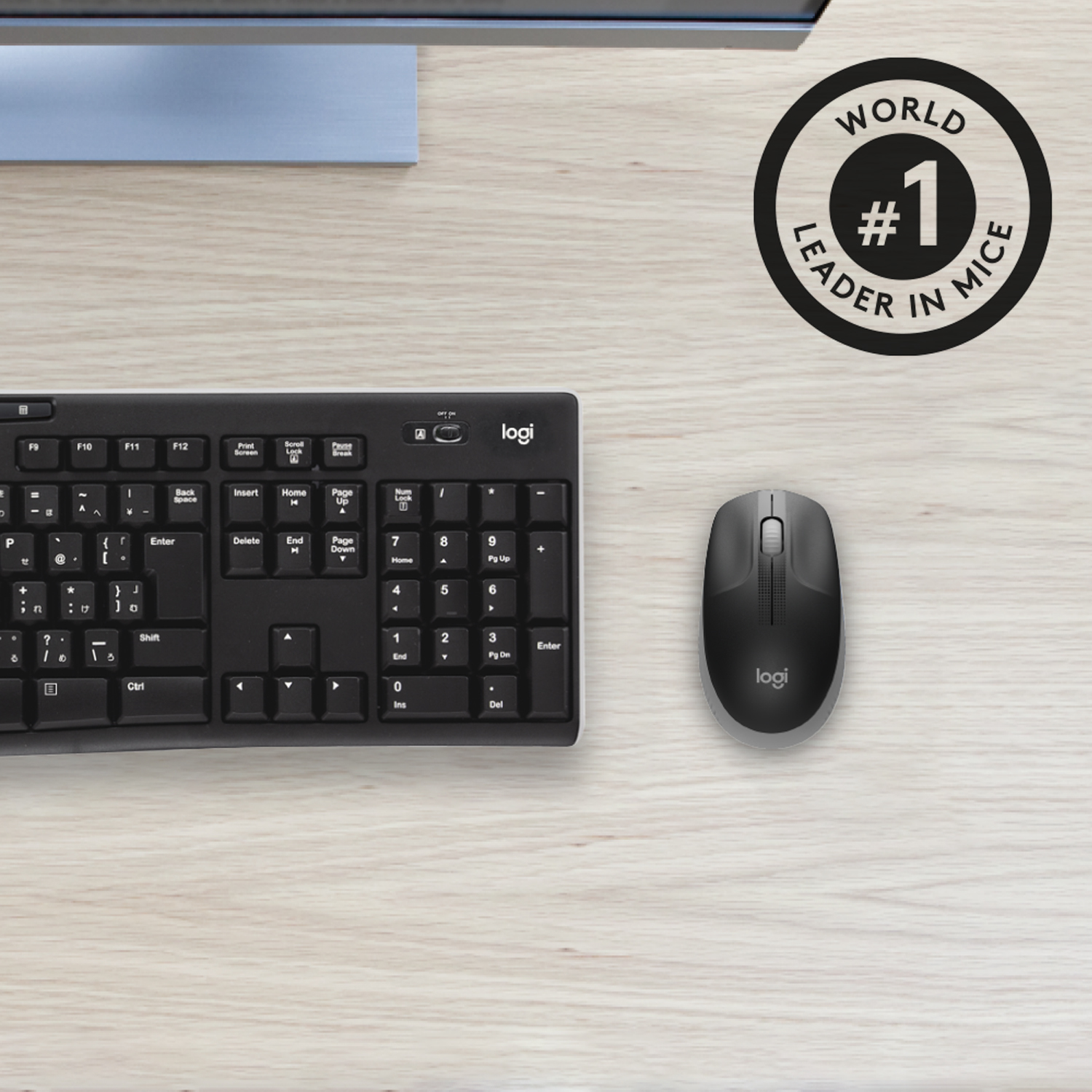 Logitech M190 - Maus - optisch - 3 Tasten - kabellos - kabelloser Empfänger (USB)