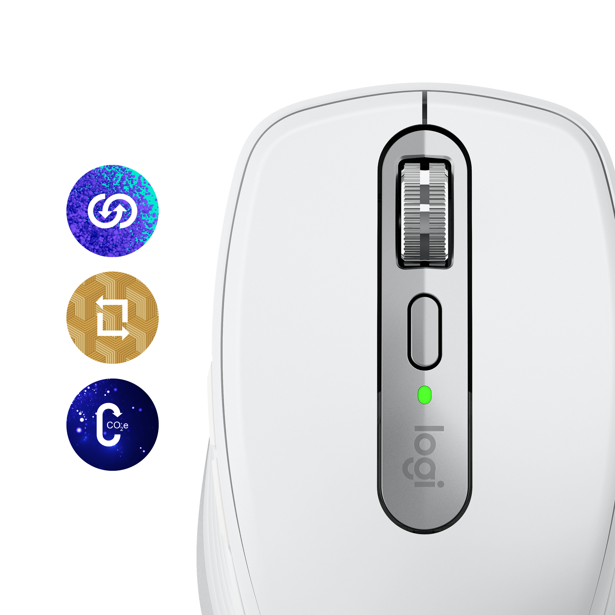 Logitech MX Anywhere 3S Pale Grey, weiß/grau, Logi Bolt, USB/Bluetooth