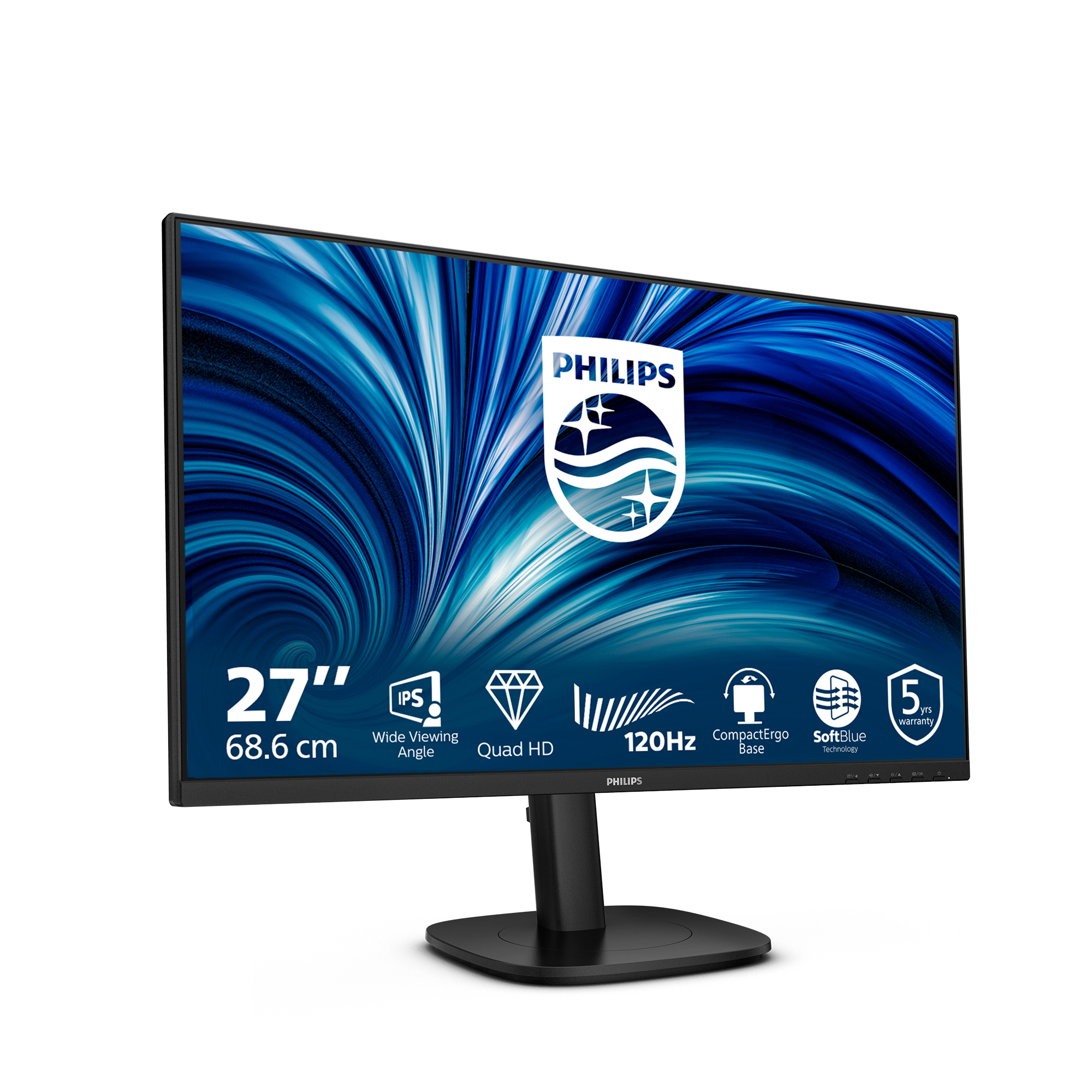 Philips 3000 Series 27B2N3500J Monitor 68.6cm (27") WQHD, IPS, 4ms, HDMI, Displayport, USB