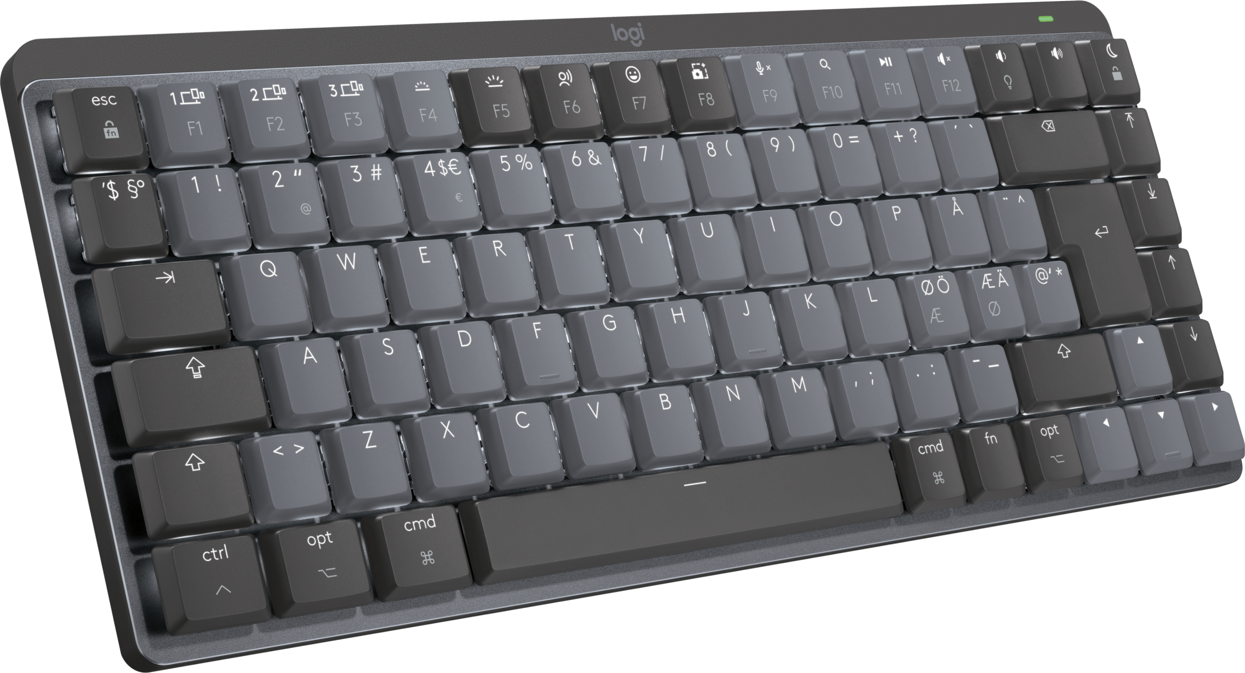 Logitech MX Mini Mechanical for Mac, Kabellos, Bluetooth, Mechanischer Switch, QWERTY, LED, Graphit,