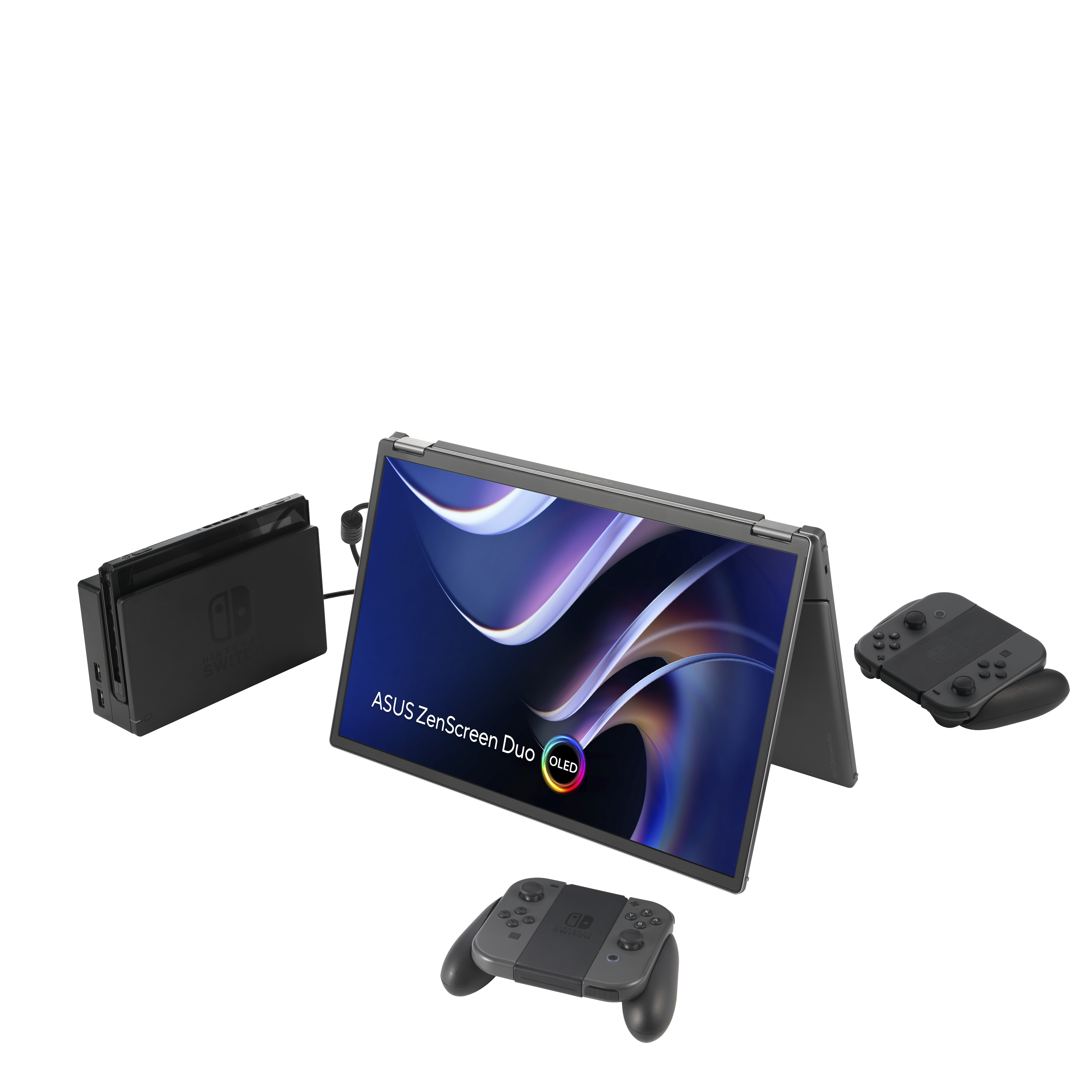 ASUS ZenScreen Duo OLED MQ149CD, 2x 14" WUXGA OLED, 60Hz, 1ms, 400nits, 1x Mini HDMI, 2x USB-C m. DP