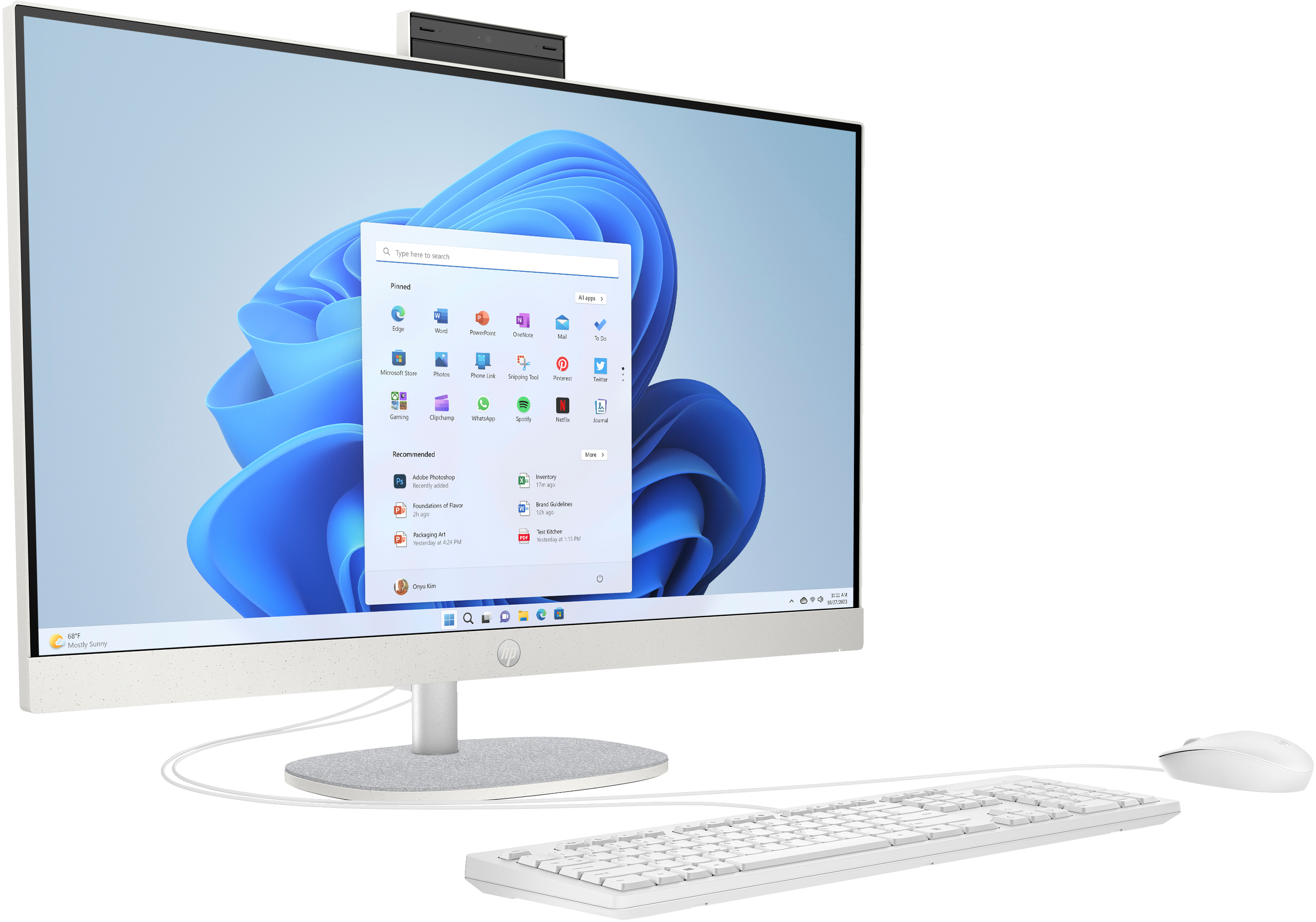 HP 27-cr0470ng - All-in-One (Komplettlösung) - Ryzen 7 7730U / 2 GHz - RAM 16 GB - SSD 1 TB - NVMe -