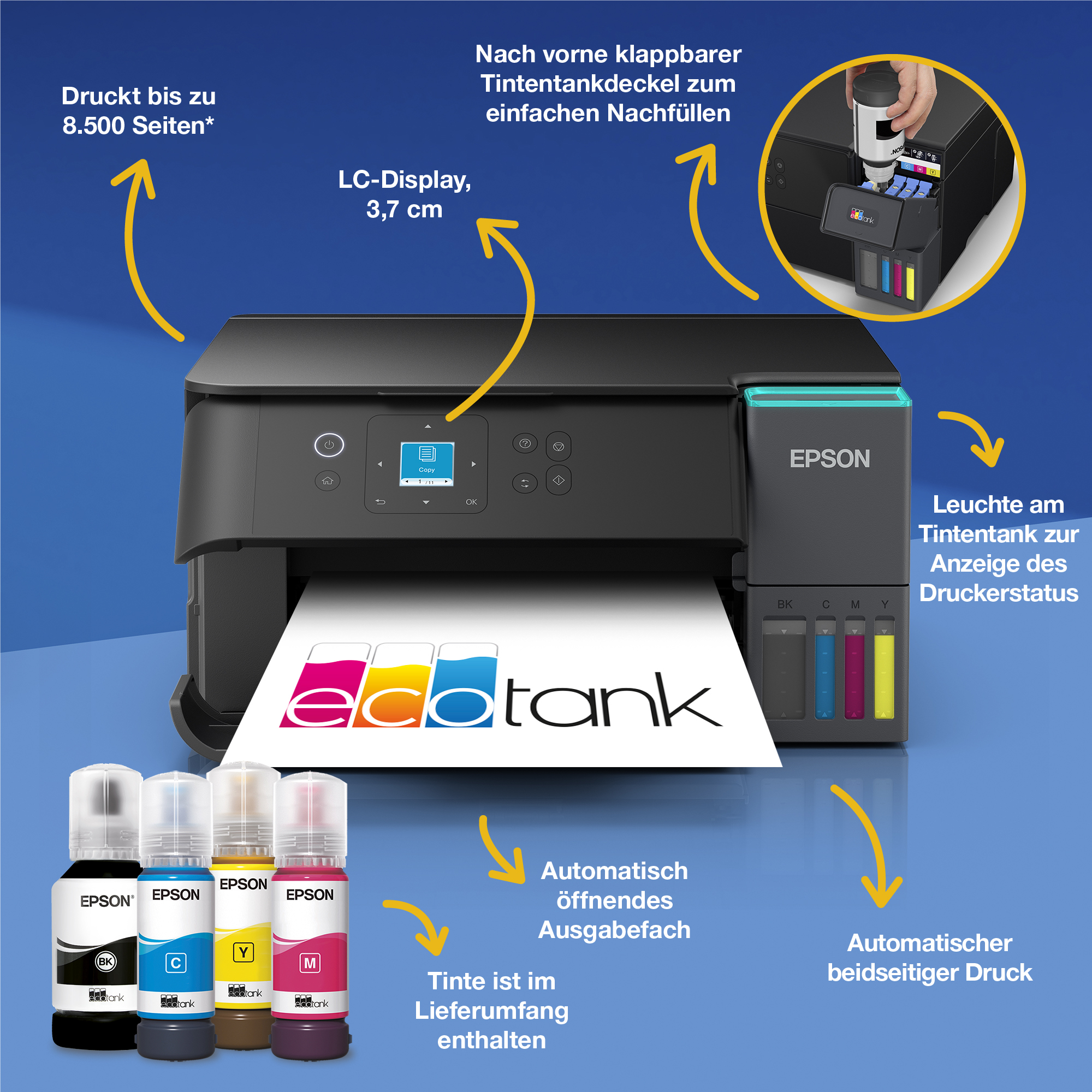 Epson EcoTank ET-2955 - Multifunktionsdrucker - Farbe - Tintenstrahl - ITS - A4 (210 x 297 mm)
