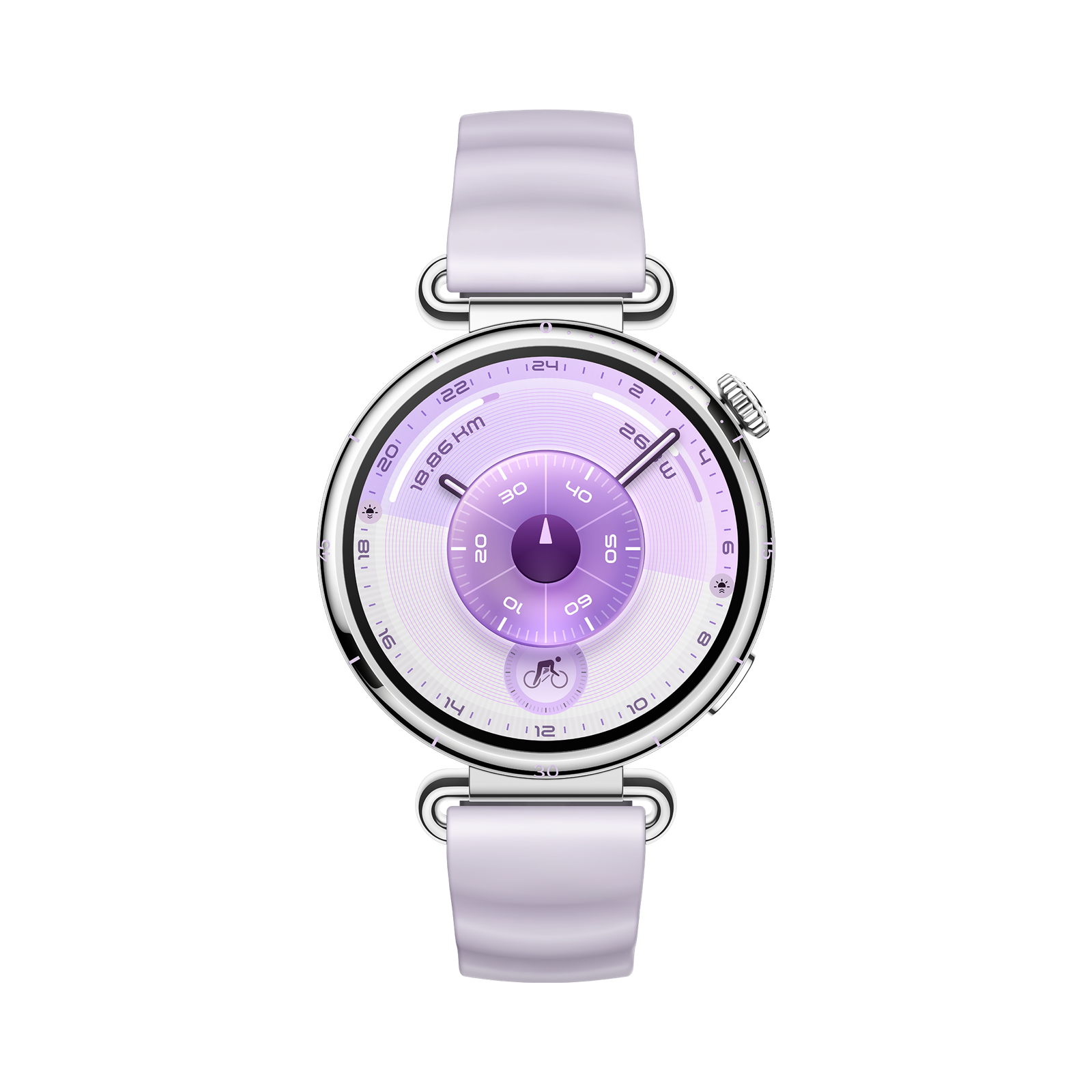 Huawei Watch GT 6 - 41 mm - Edelstahl - intelligente Uhr mit Riemen - Flouroelastomer - Flieder - Ha