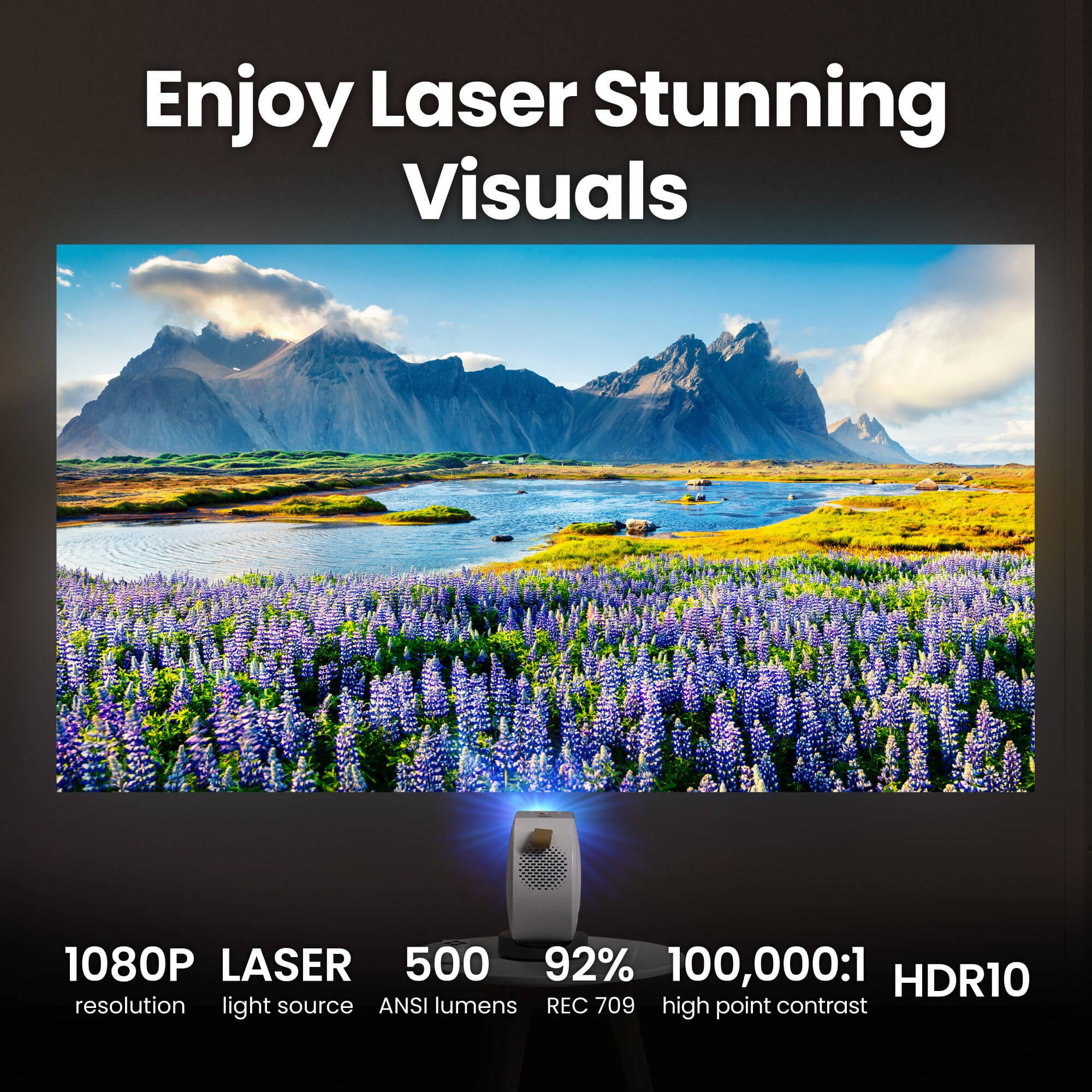 BenQ GV50 - DLP-Projektor - Laser - tragbar - 500 ANSI-Lumen - Full HD (1920 x 1080)