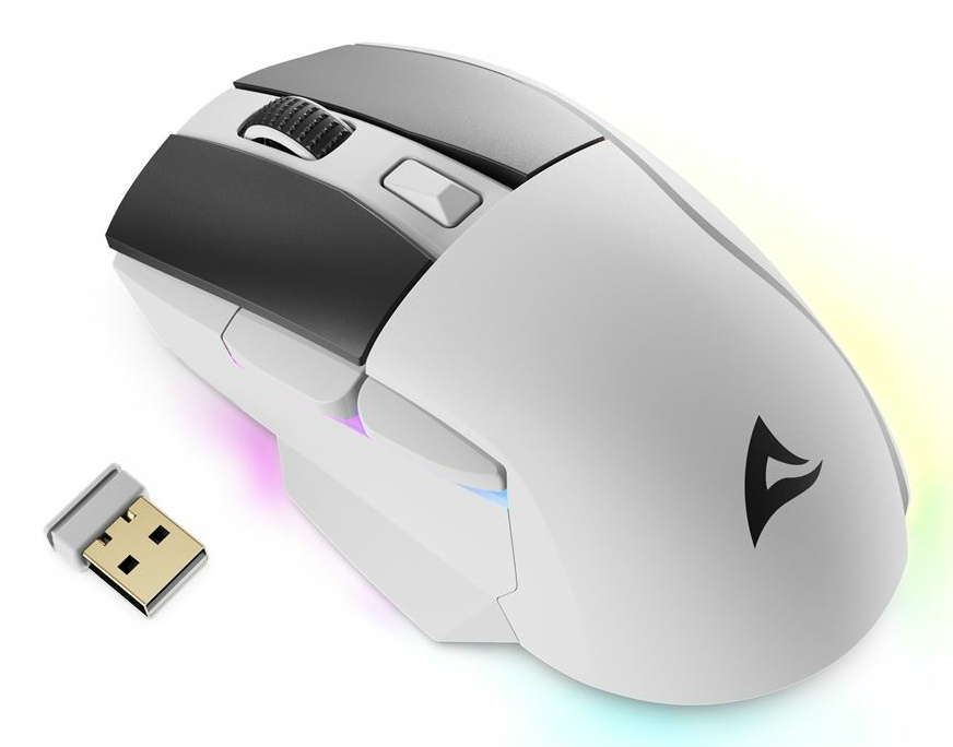 Sharkoon SKILLER SGM50W - Maus - optisch - 6 Tasten - kabellos, kabelgebunden - 2.4 GHz, USB-C - kab