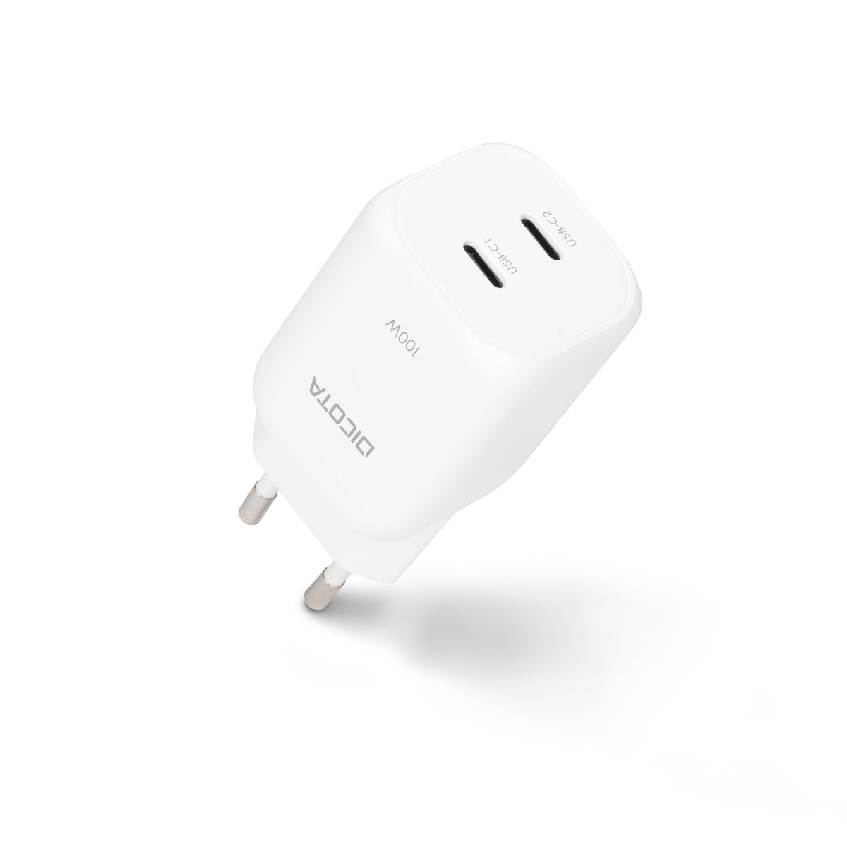 Dicota Netzteil - GaN - 100 watt - 5 A - PD 3.0 - 2 Ausgabeanschlussstellen (USB-C)
