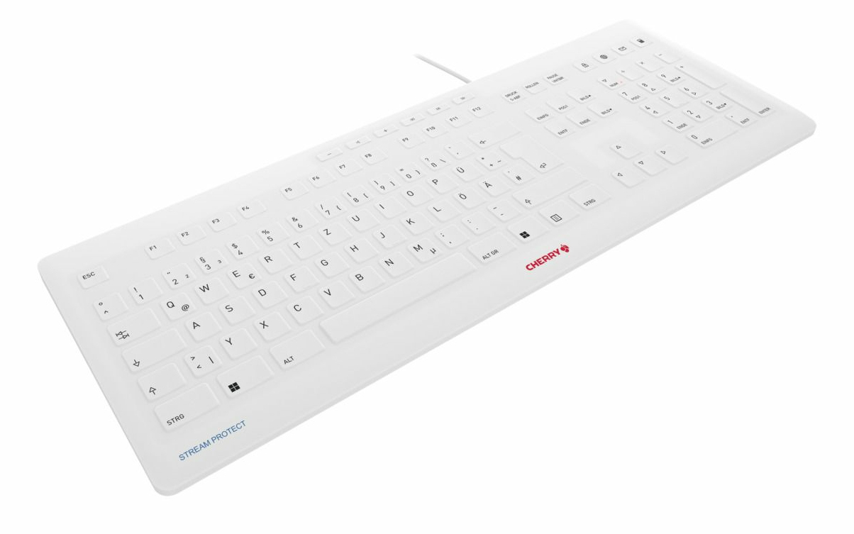 Cherry STREAM PROTECT - Tastatur - USB - US mit Euro-Symbol