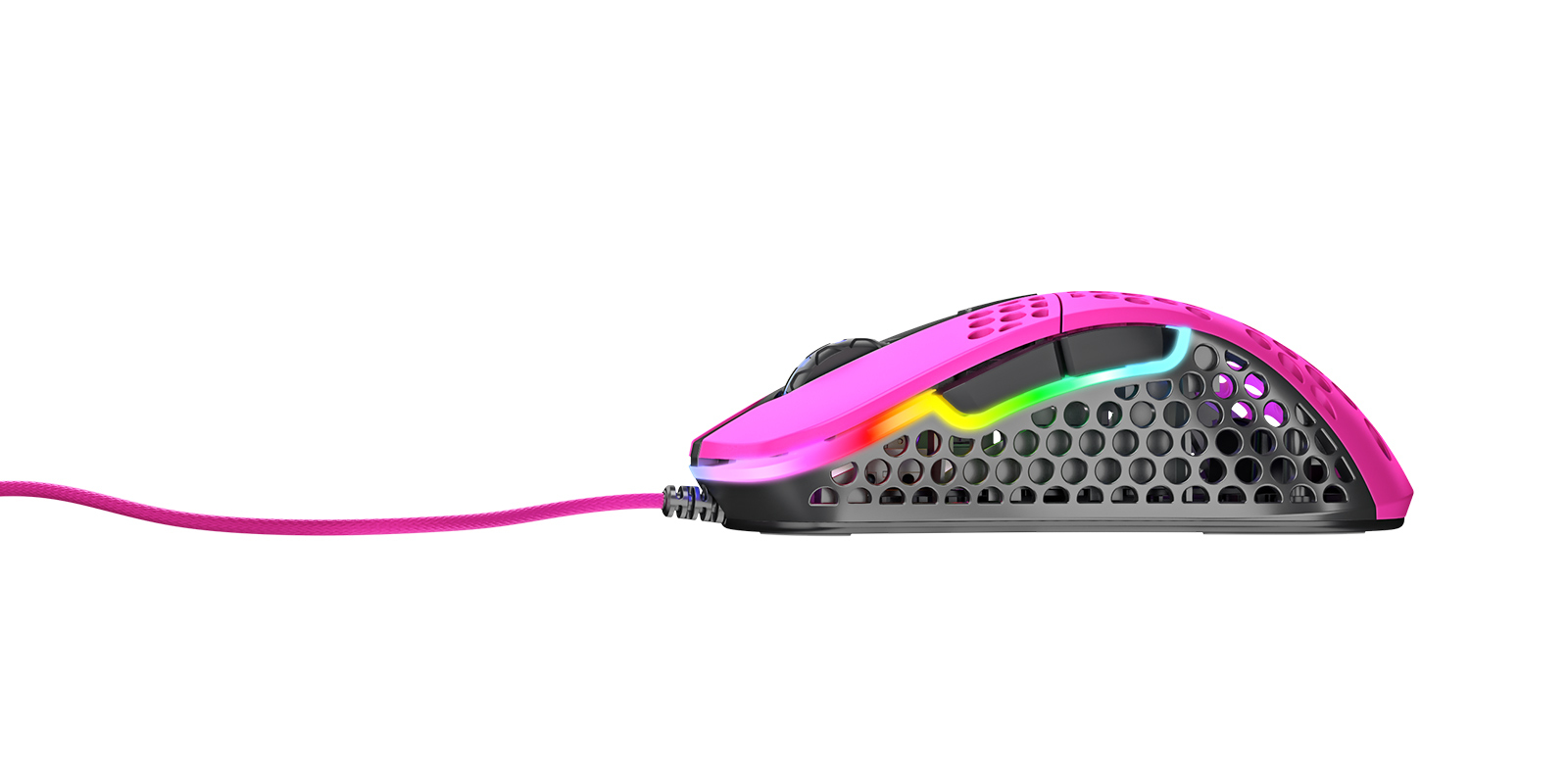 Xtrfy CHERRY XTRFY M4 RGB, rechts, Optisch, USB Typ-A, 16000 DPI, Schwarz, Pink